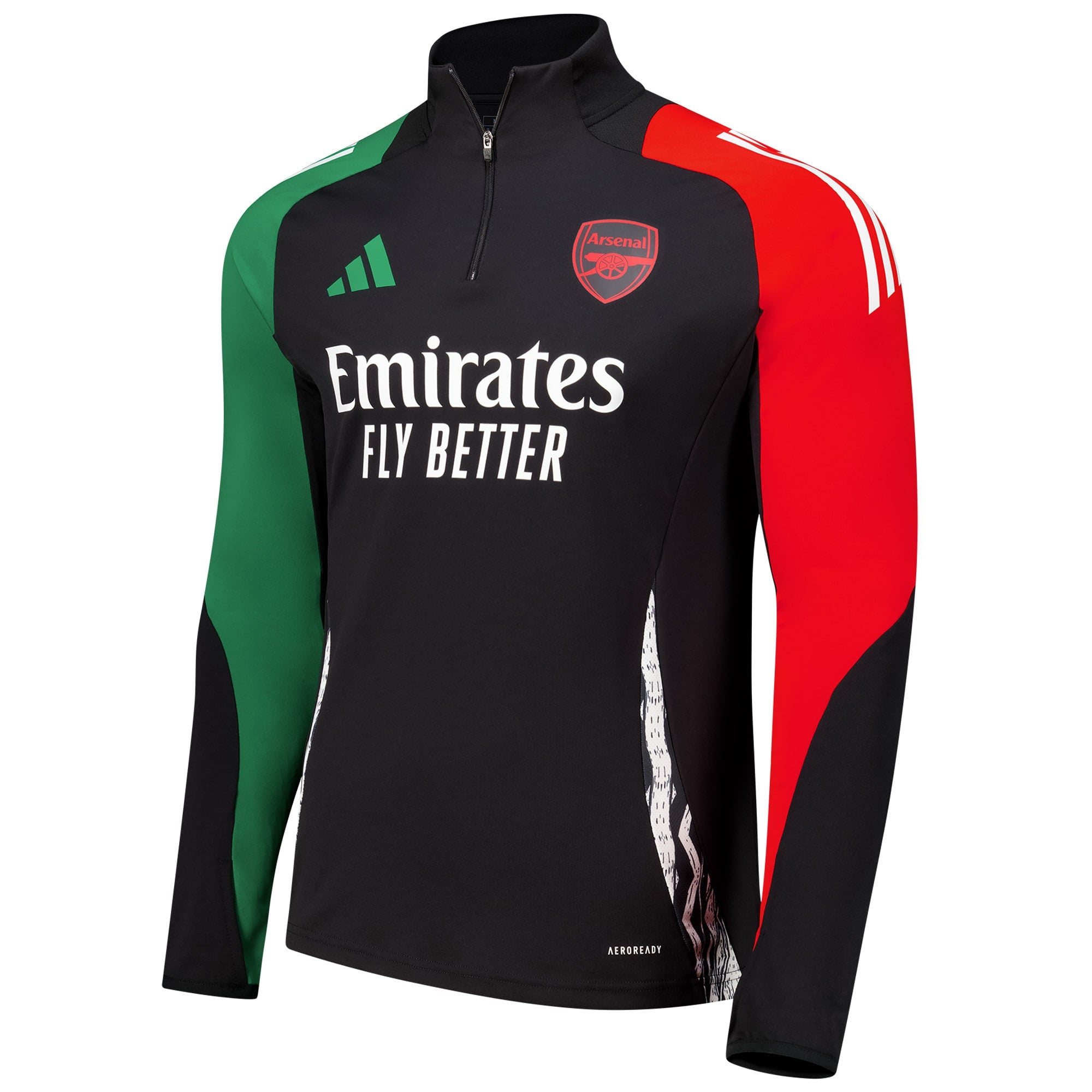 Arsenal adidas 2024/25 AEROREADY Raglan Quarter-Zip Training Top - Black