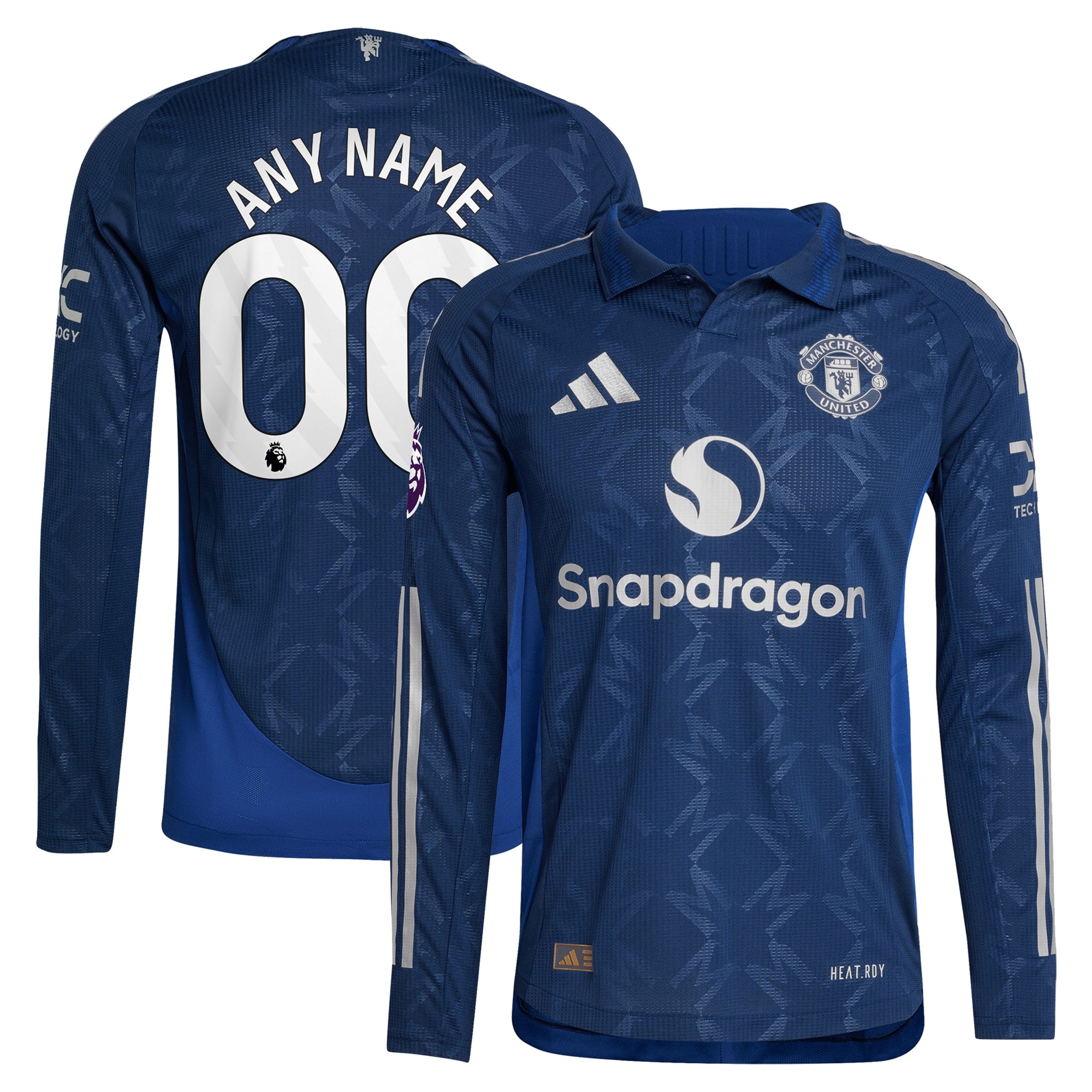 Manchester United adidas 2024/25 Away Long Sleeve Custom Jersey - Navy