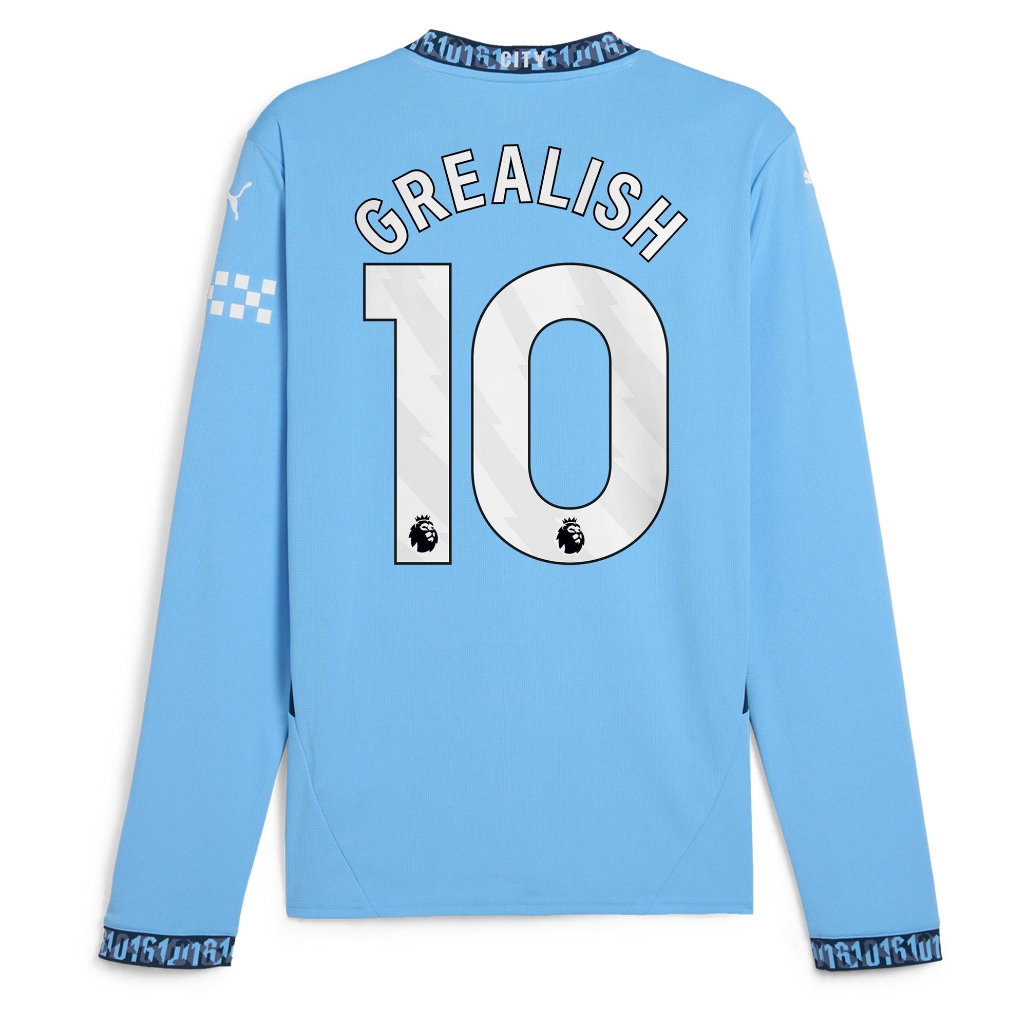 Jack Grealish Manchester City Puma 2024/25 Home Long Sleeve Player Jersey - Light Blue