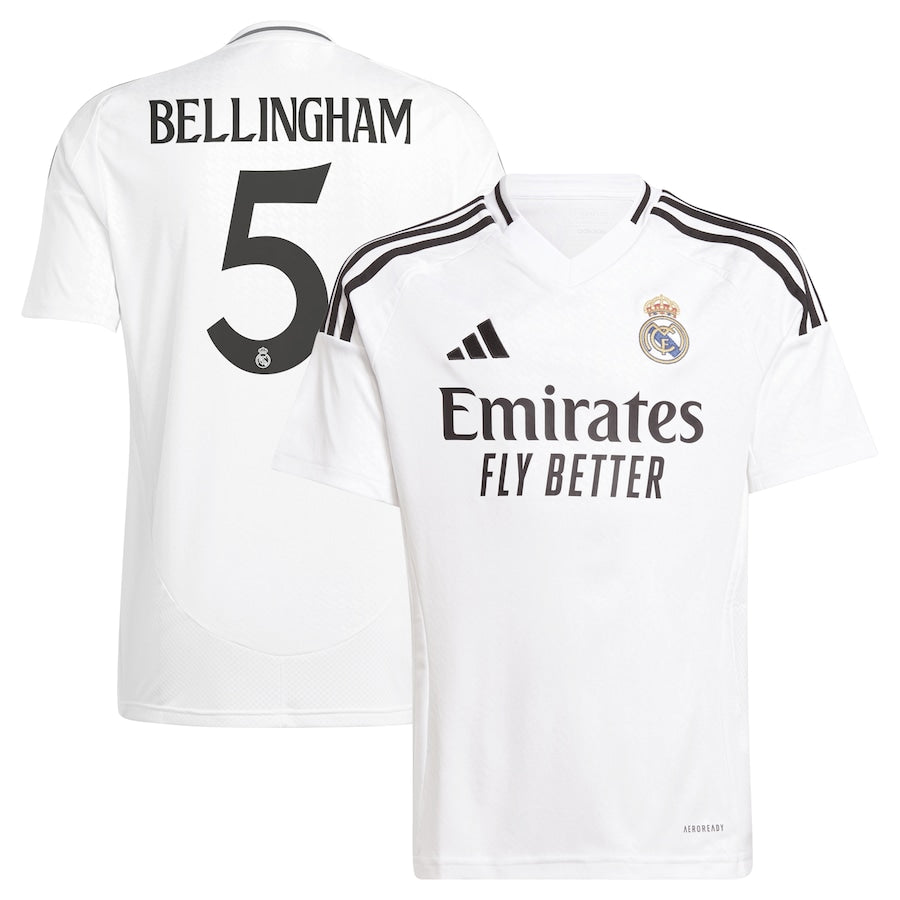 Jude Bellingham Real Madrid adidas Youth 2024/25 Home Player Jersey - White