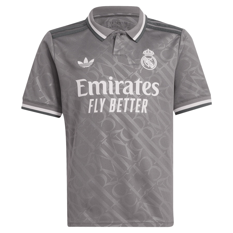 Kylian Mbappé Real Madrid adidas Originals Youth 2024/25 Third Player Jersey - Charcoal