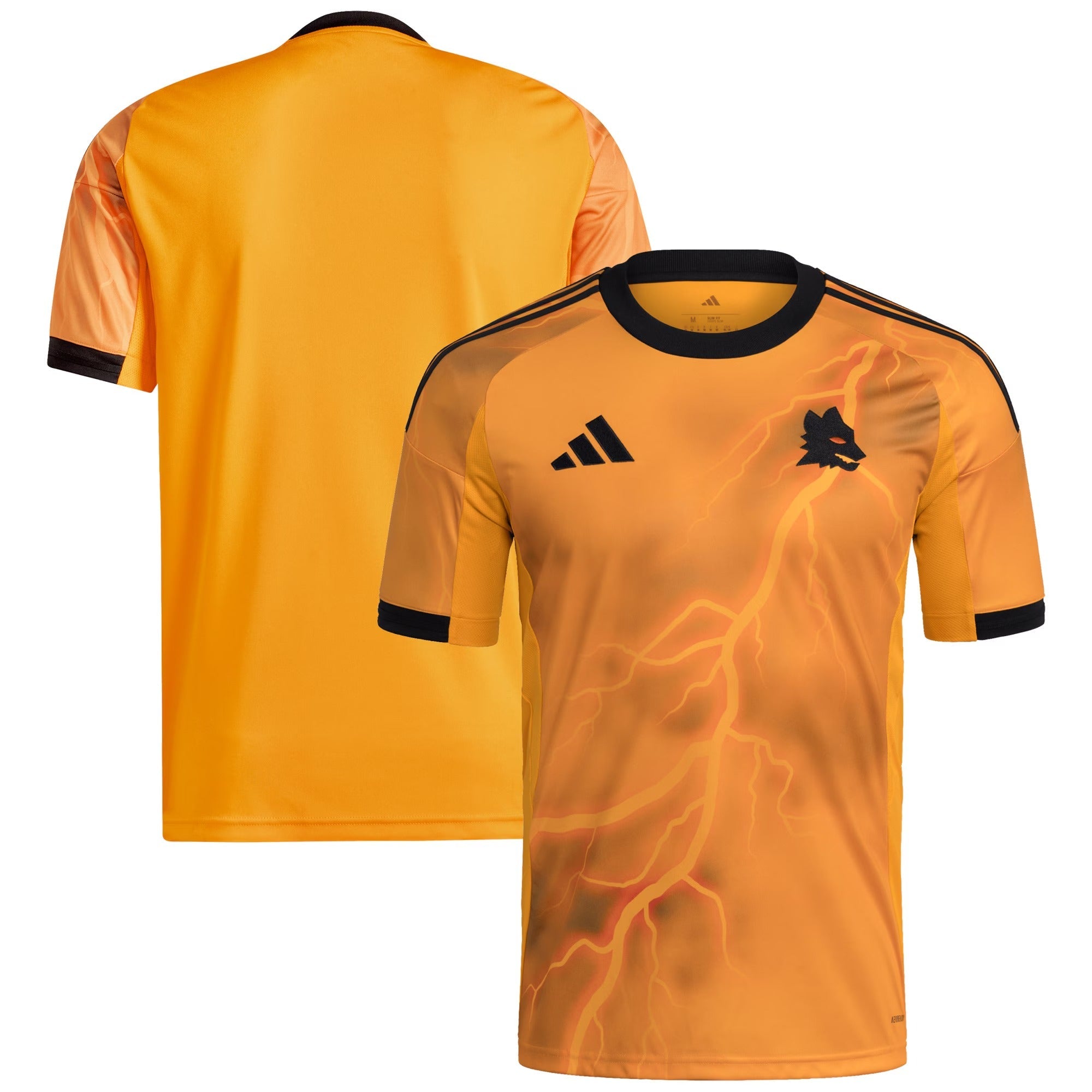 AS Roma 2025/26 Away Custom Shirt – Authentic Short Sleeve - Orange