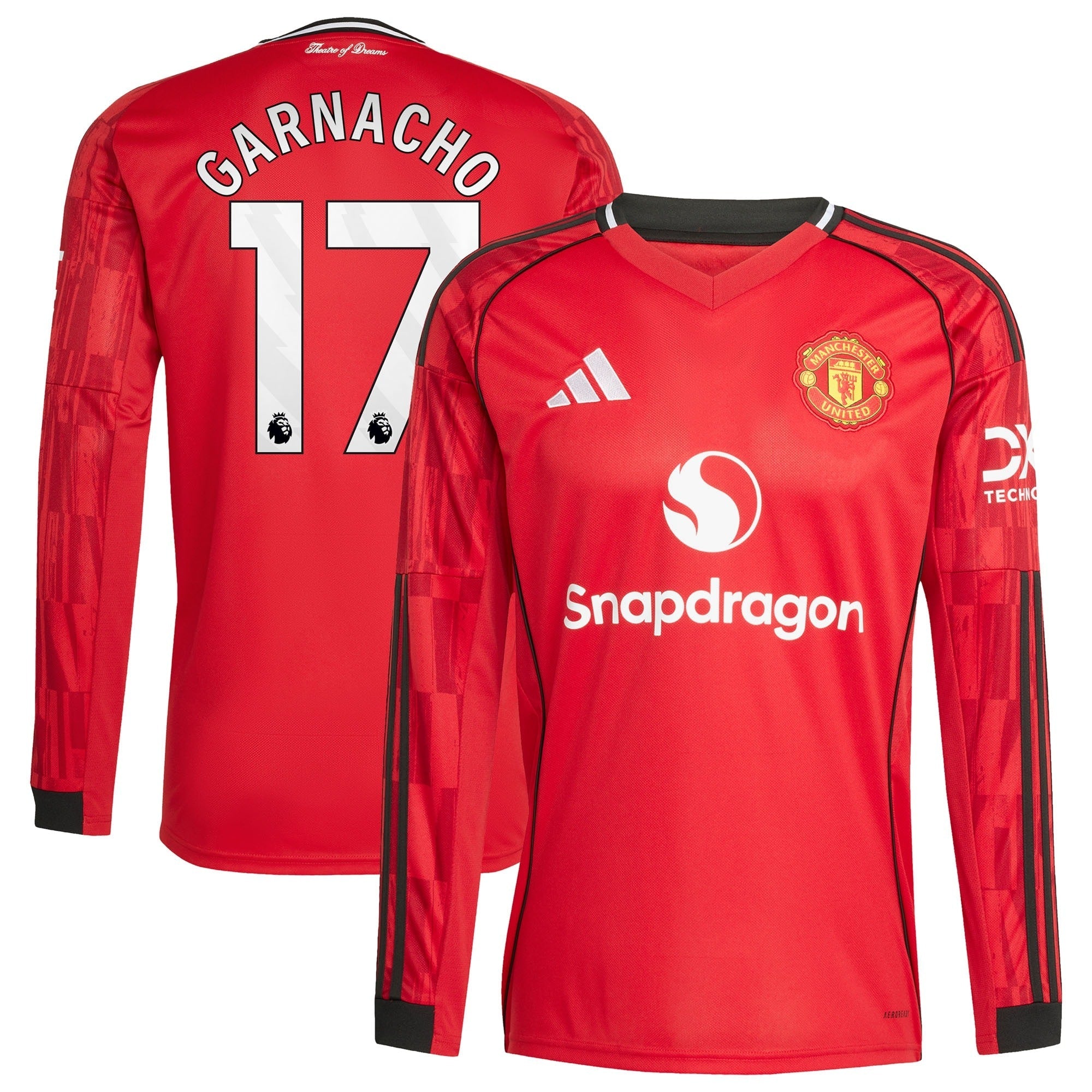 Alejandro Garnacho Manchester United Home 2025/26 Player Long Sleeve Shirt - Red