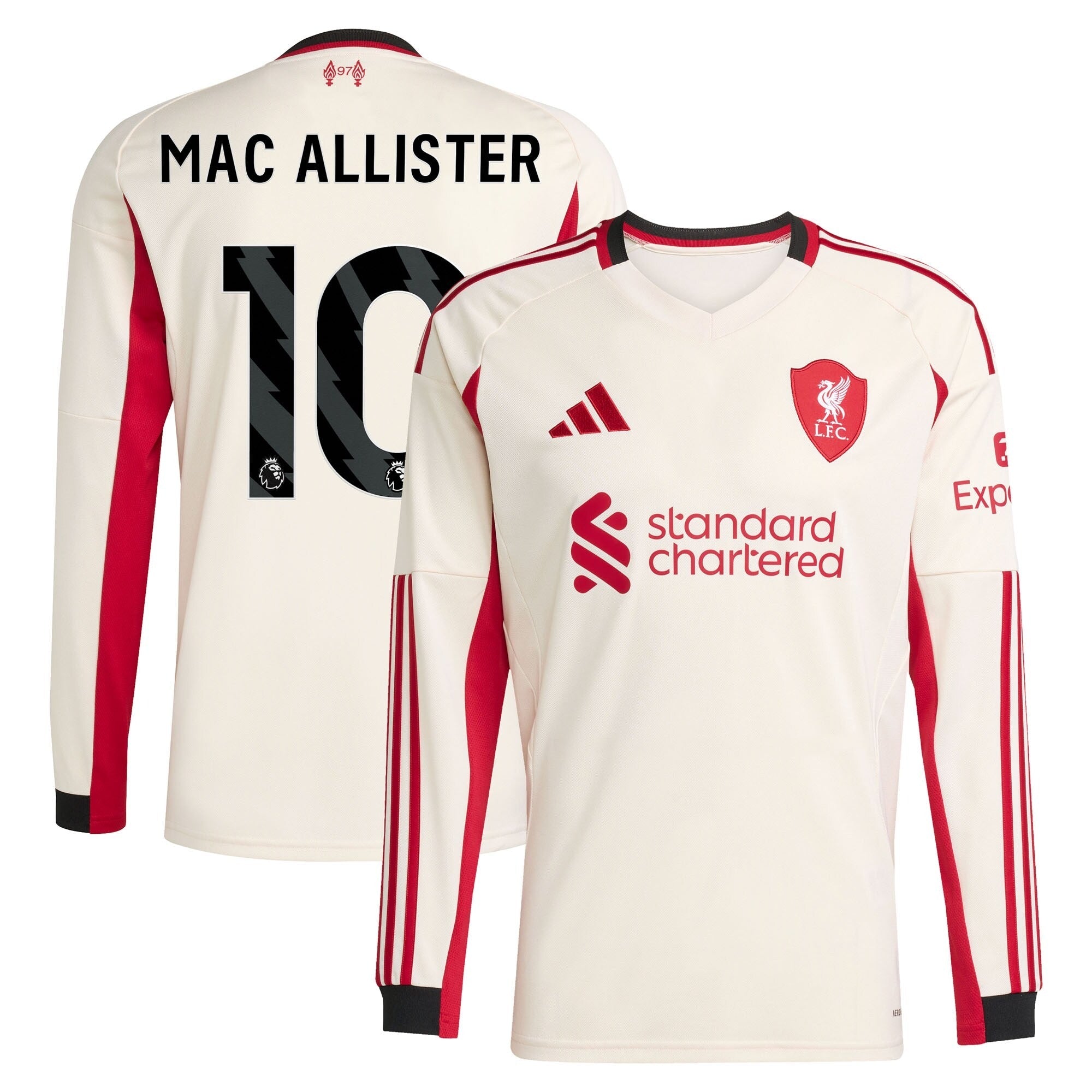 Alexis Mac Allister Liverpool 2025/26 Away Long Sleeve Player Shirt - White