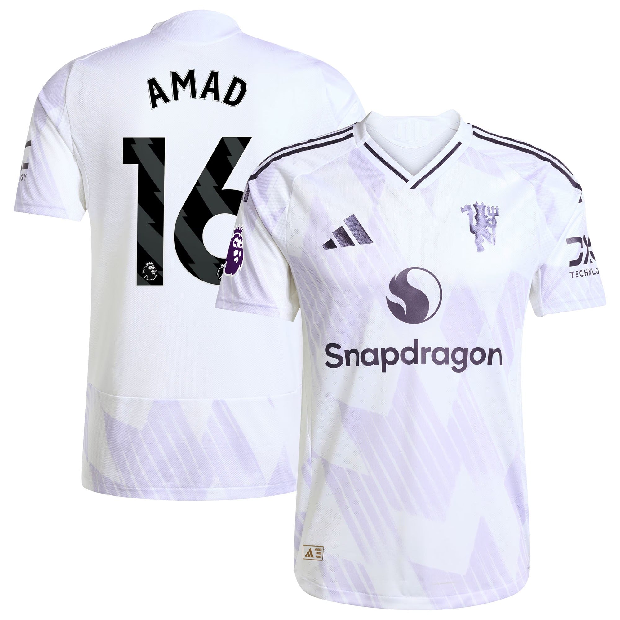 Amad Diallo Manchester United 2025/26 Away Player Shirt - White