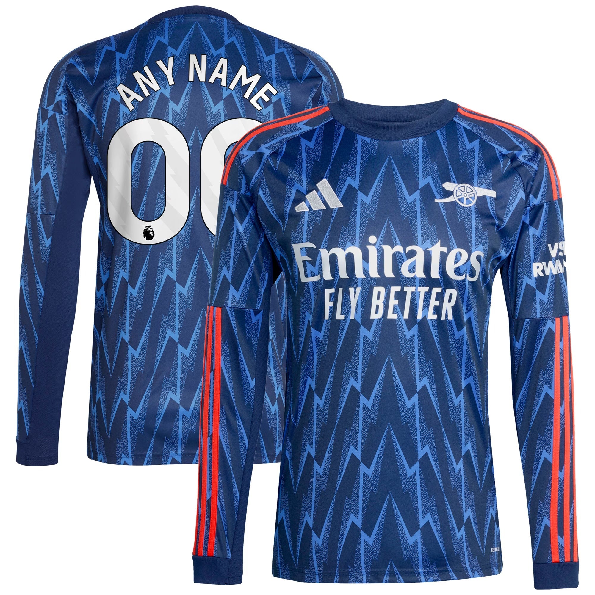 Arsenal 2025/26 Away Long Sleeve Customized Shirt - Blue