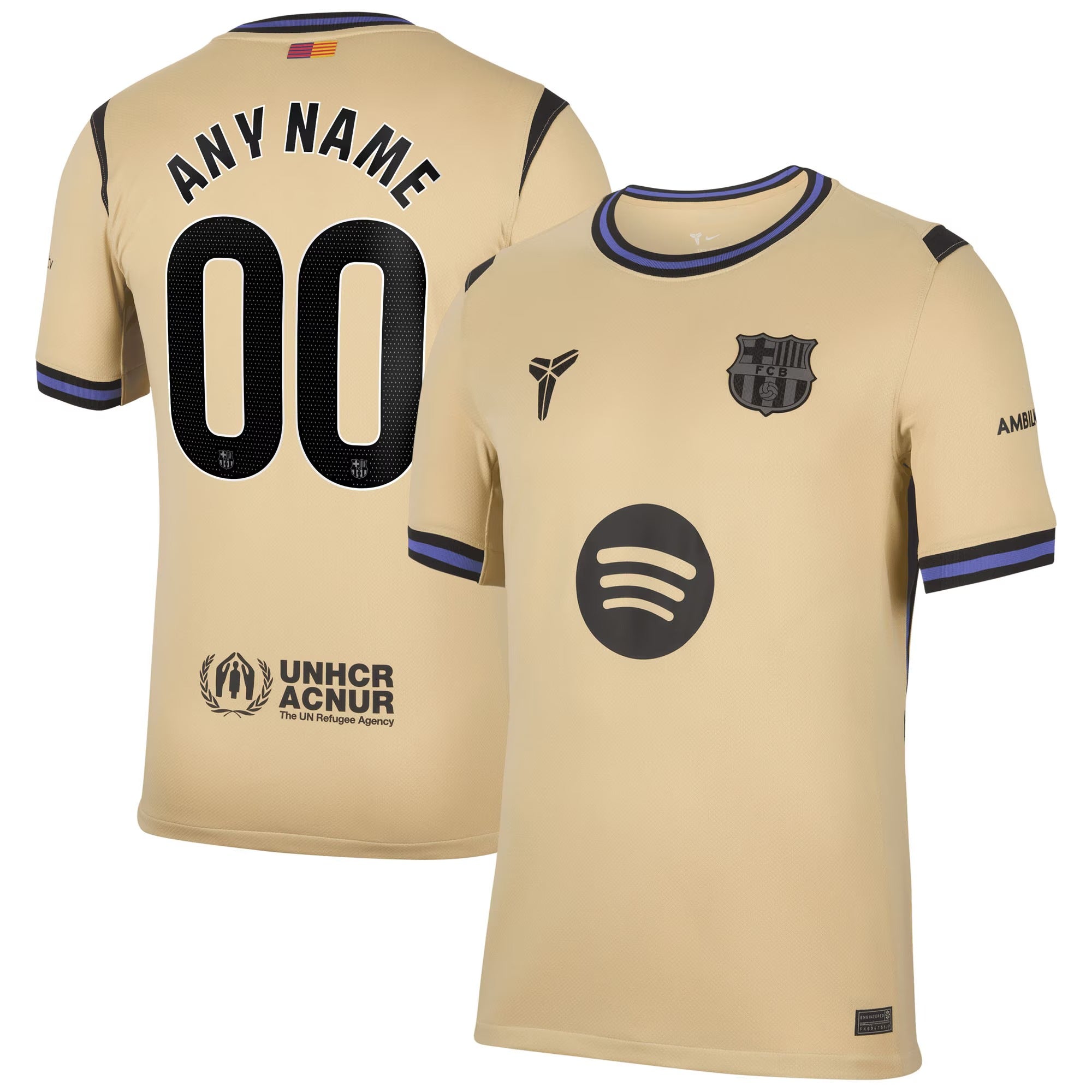 Barcelona 2025/26 Away Stadium Custom Shirt - Gold
