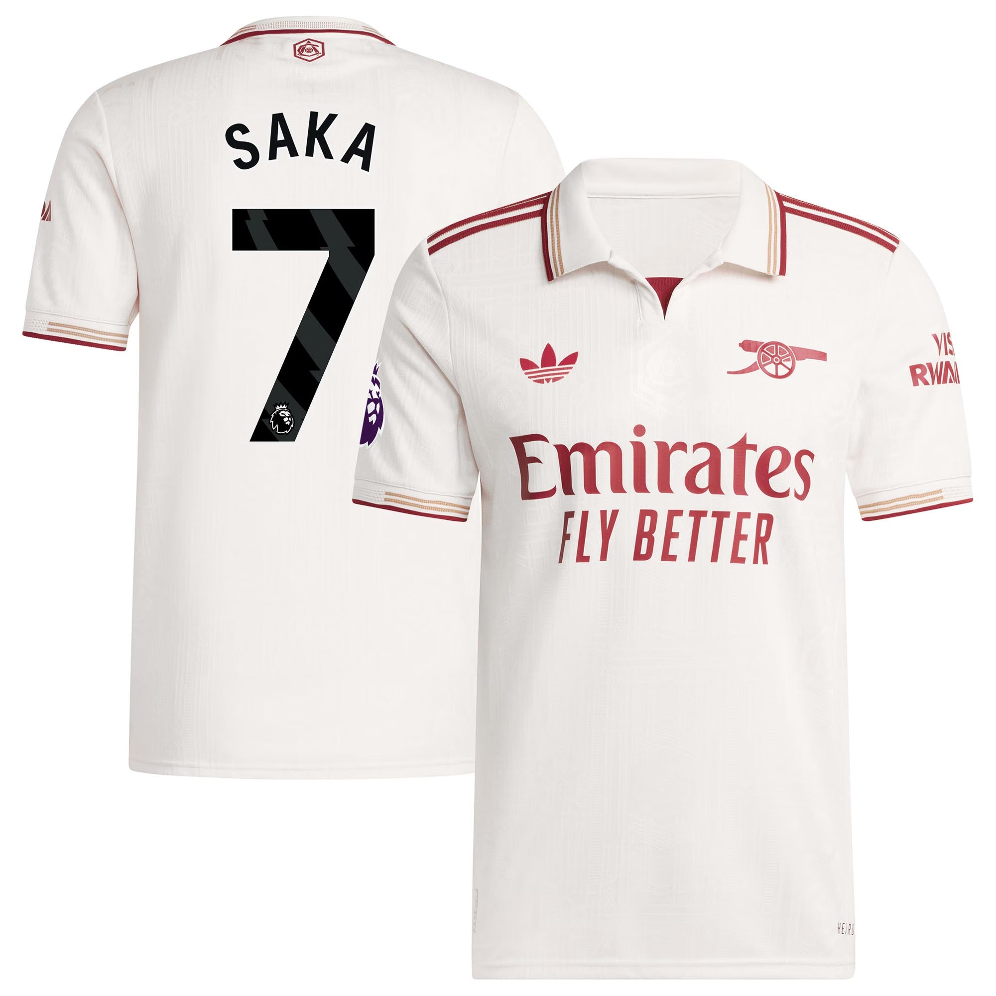 Bukayo Saka Arsenal 2025/26 Third Player Shirt - White