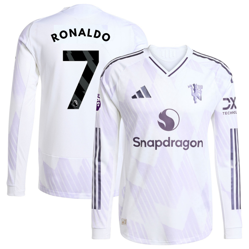 Cristiano Ronaldo Manchester United 2025/26 Away Long Sleeve Player Shirt - White