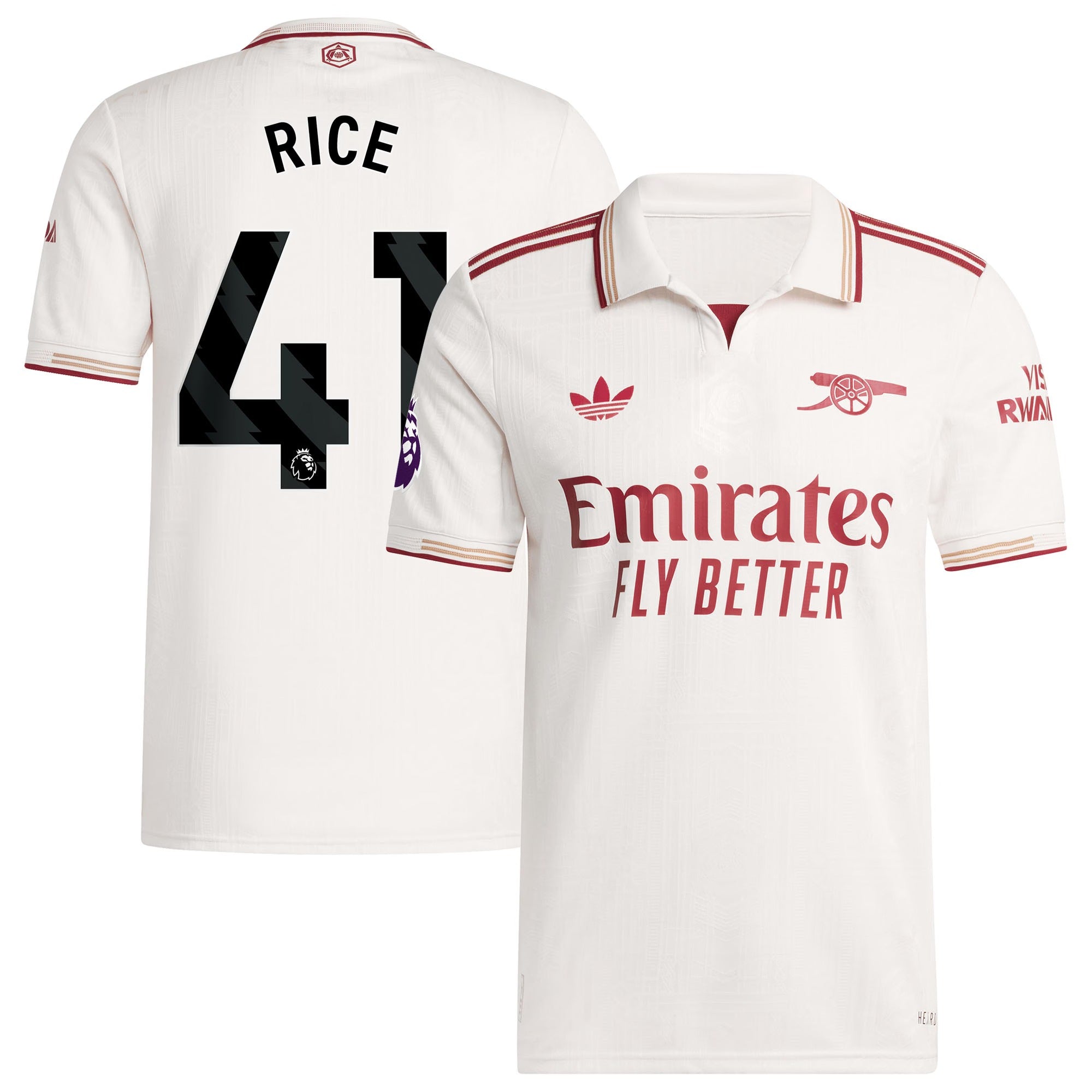 Declan Rice Arsenal 2025/26 Third Player Shirt - White