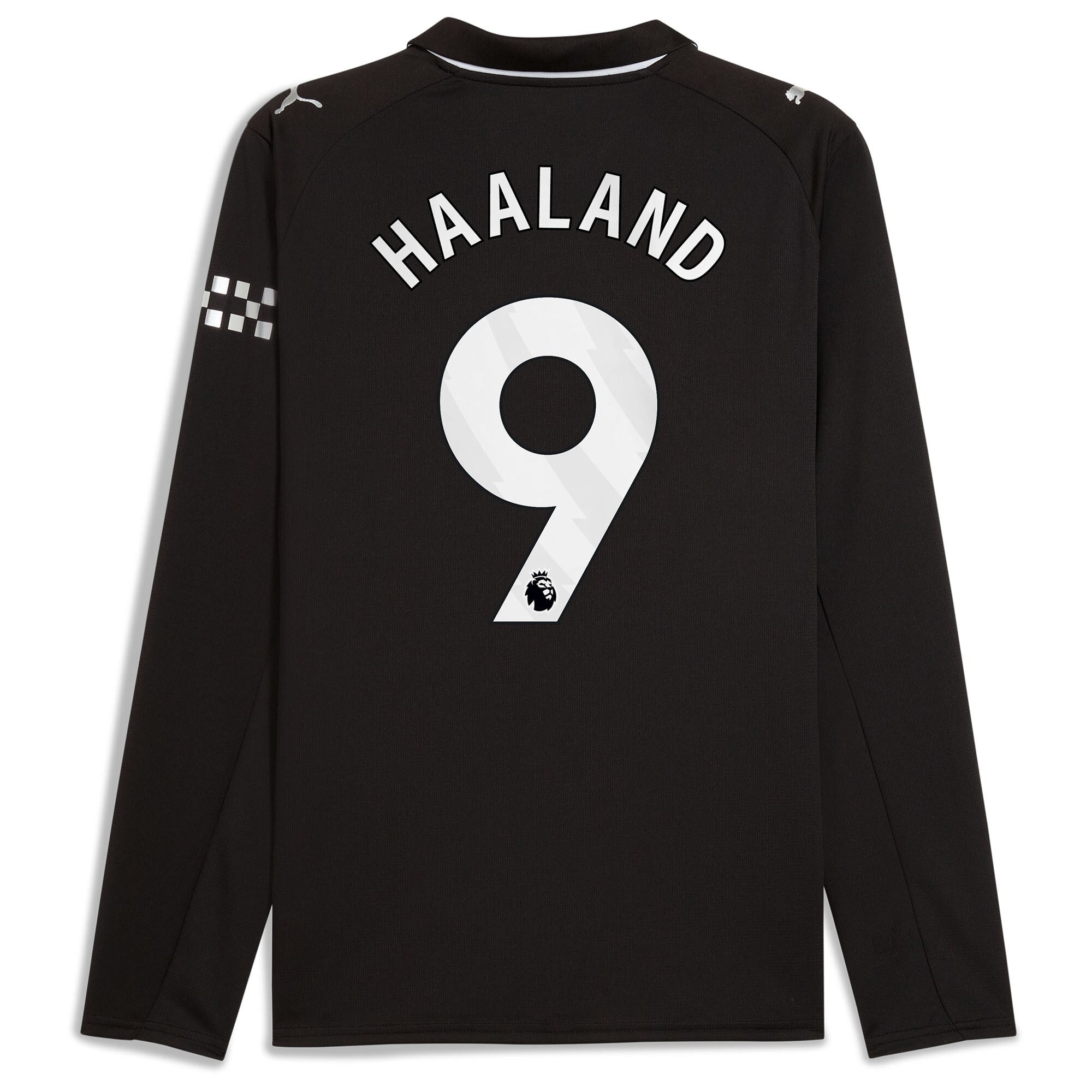 Erling Haaland Manchester City 2025/26 Away Long Sleeve Player Shirt - Black