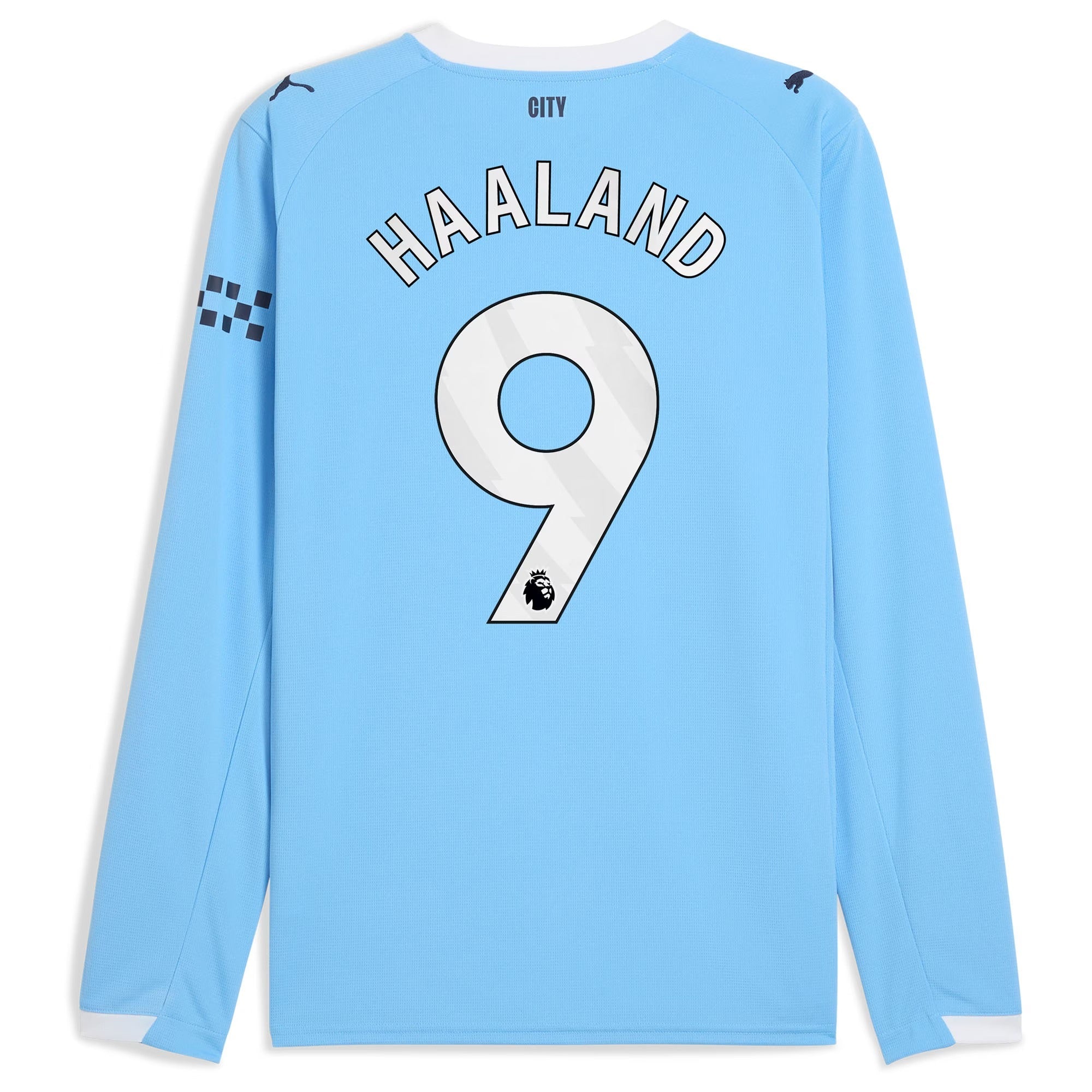 Erling Haaland Manchester City 2025/26 Home Long Sleeve Player Shirt - Sky Blue