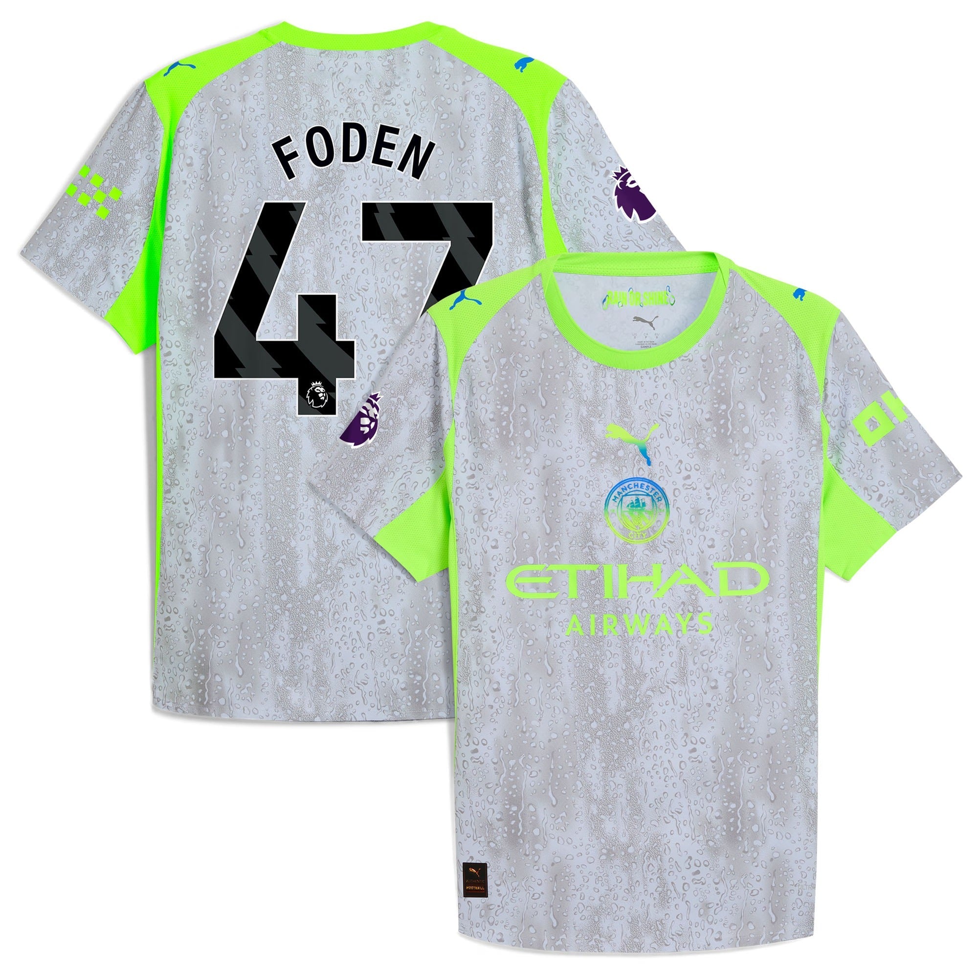 Foden 47 Manchester City 2025/26 Third Shirt - Green/Neon Green