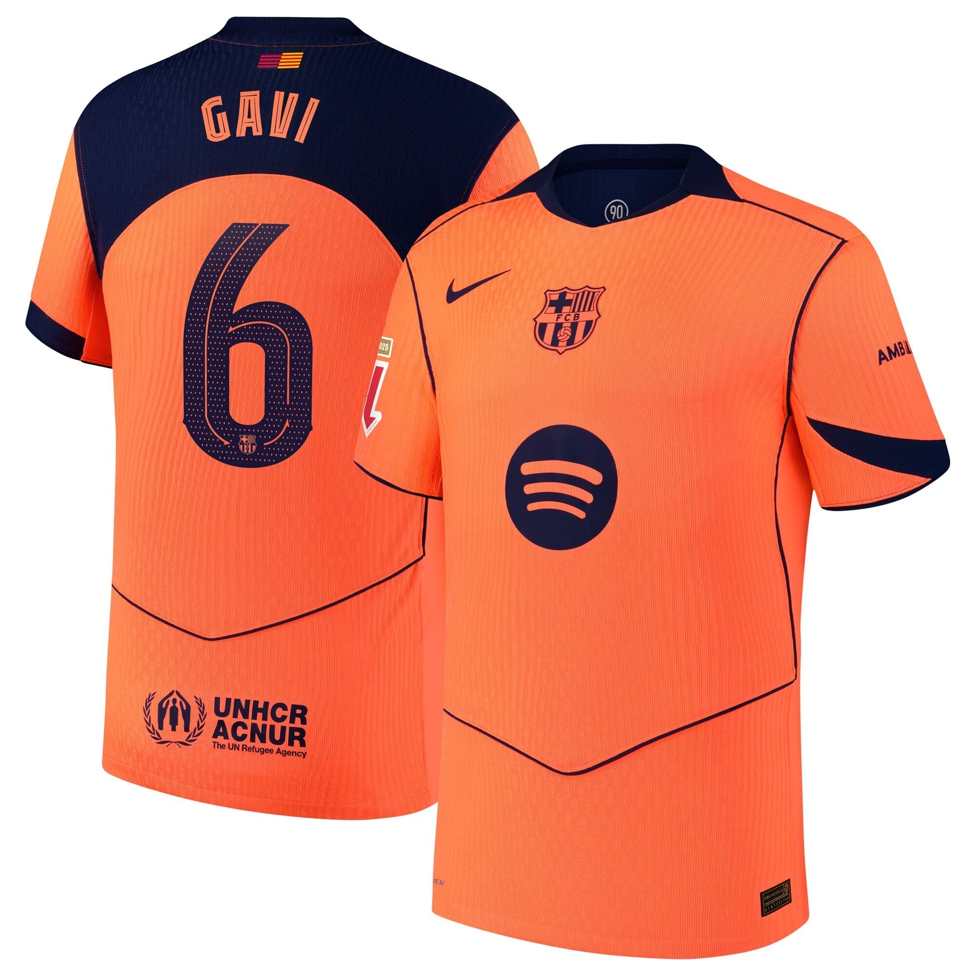 Gavi Barcelona 2025/26 Third Player Shirt - Orange