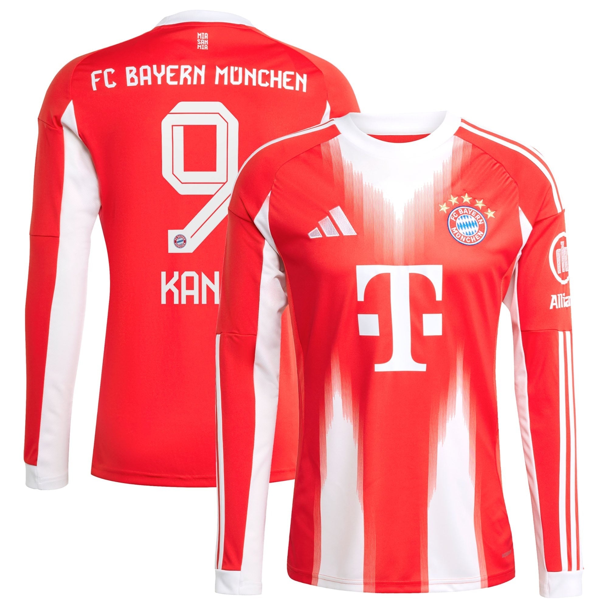 Harry Kane Bayern Munich 2025/26 Home Long Sleeve Shirt - Red