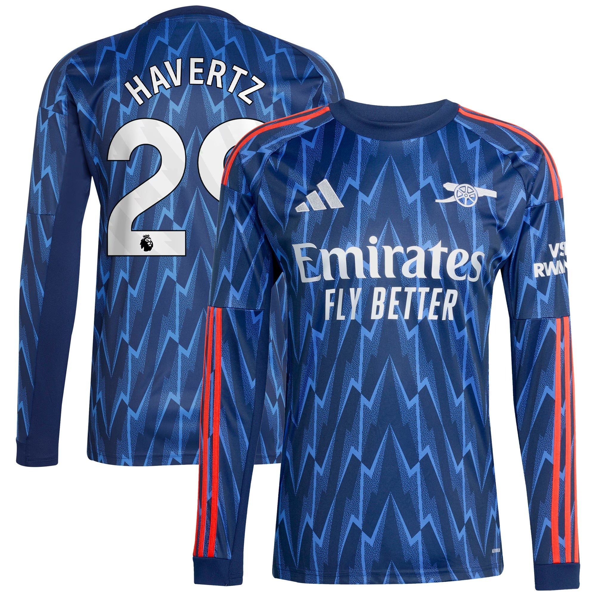 Kai Havertz Arsenal 2025/26 Away Long Sleeve Player Shirt - Blue