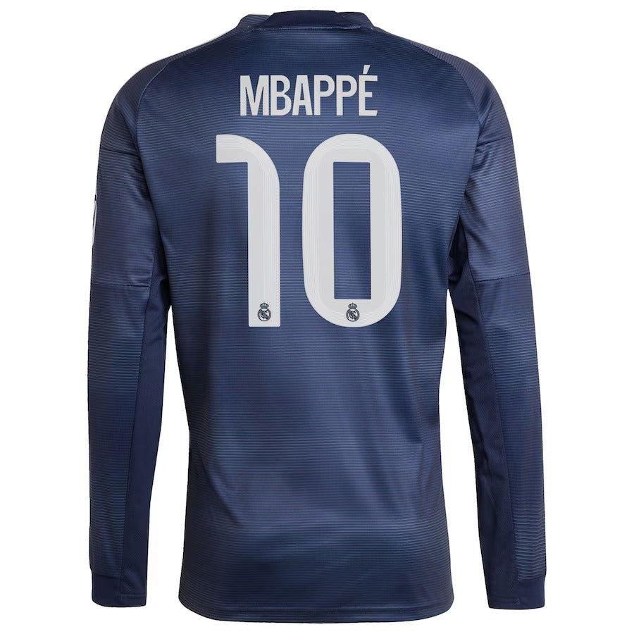 Kylian Mbappé Real Madrid Authentic 2025/26 Away Long Sleeve Player Shirt - Blue