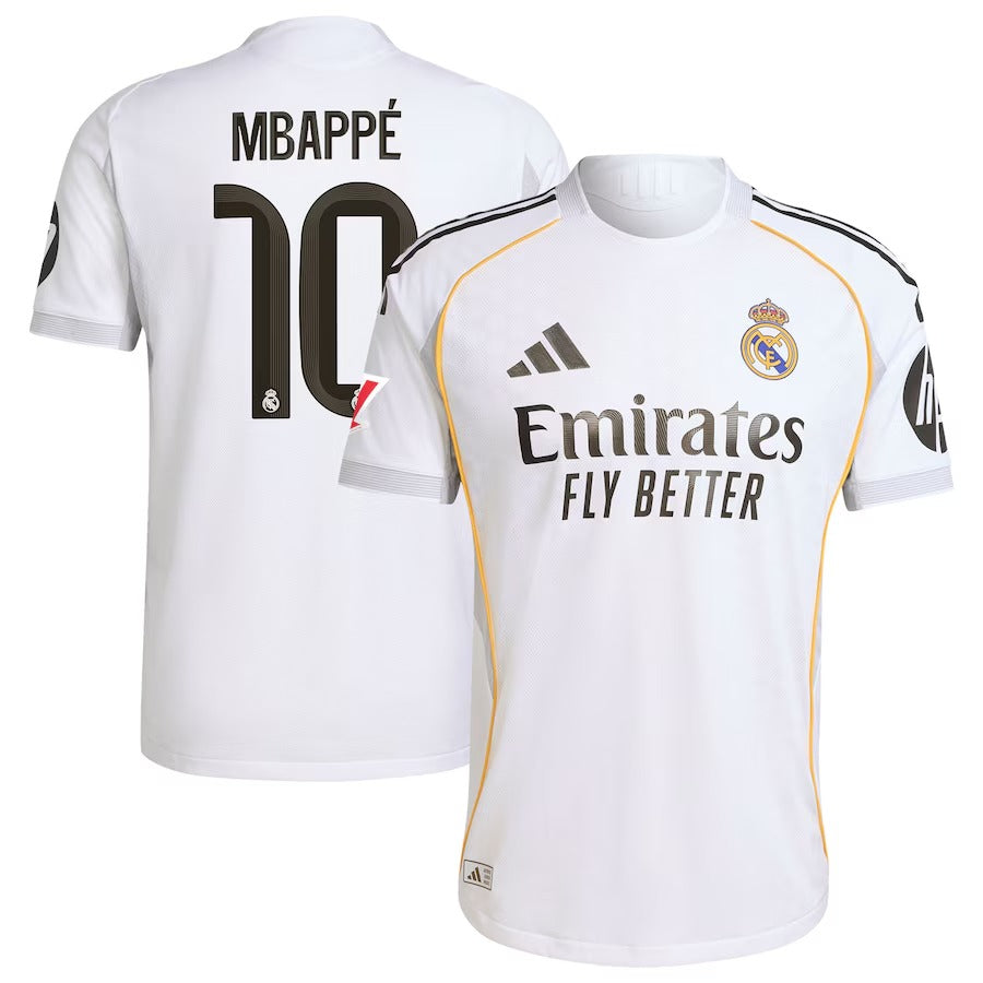Kylian Mbappé Real Madrid adidas 2025/26 Home Authentic Player Jersey - White