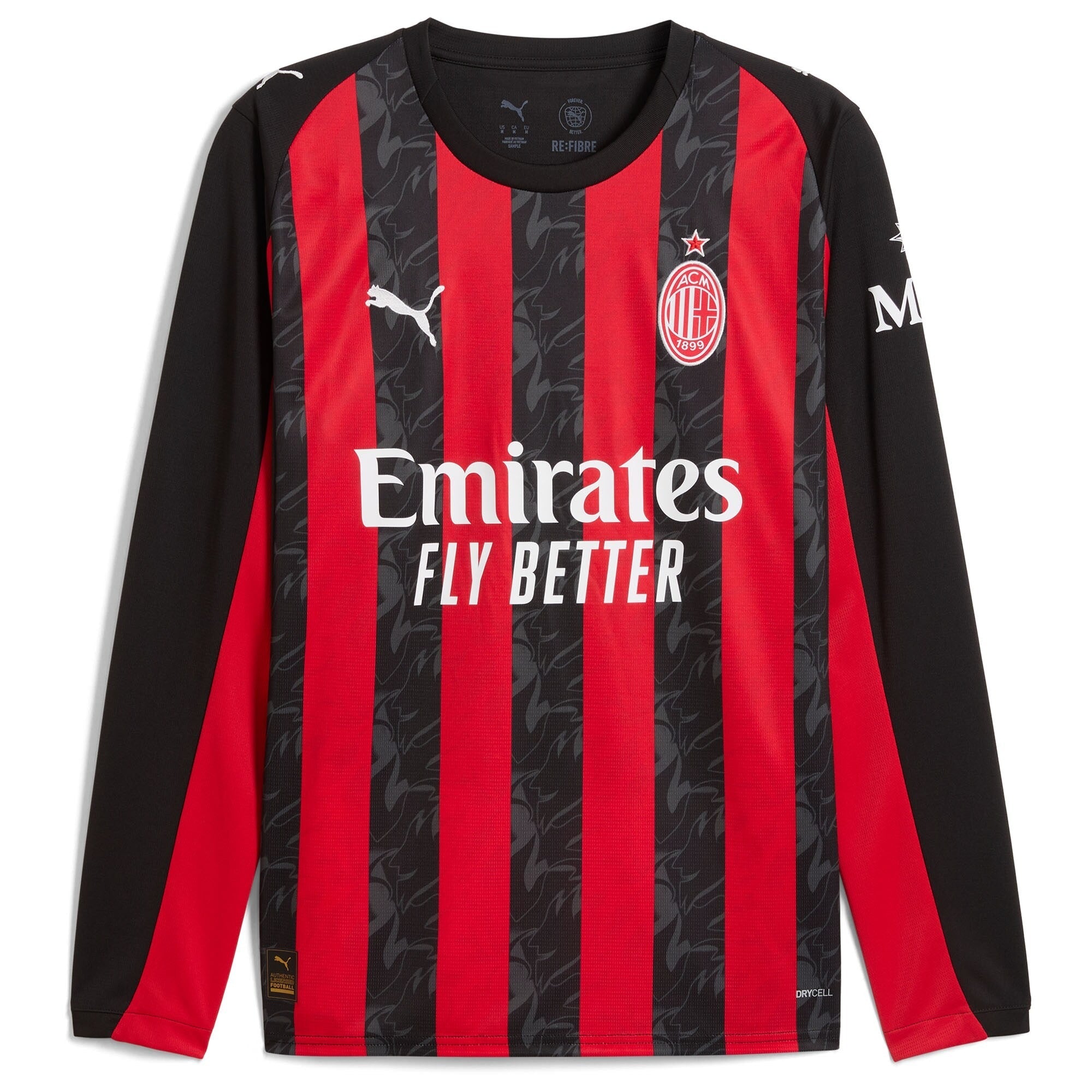 Luka Modric AC Milan 2025/26 Home Long Sleeve Shirt - Red
