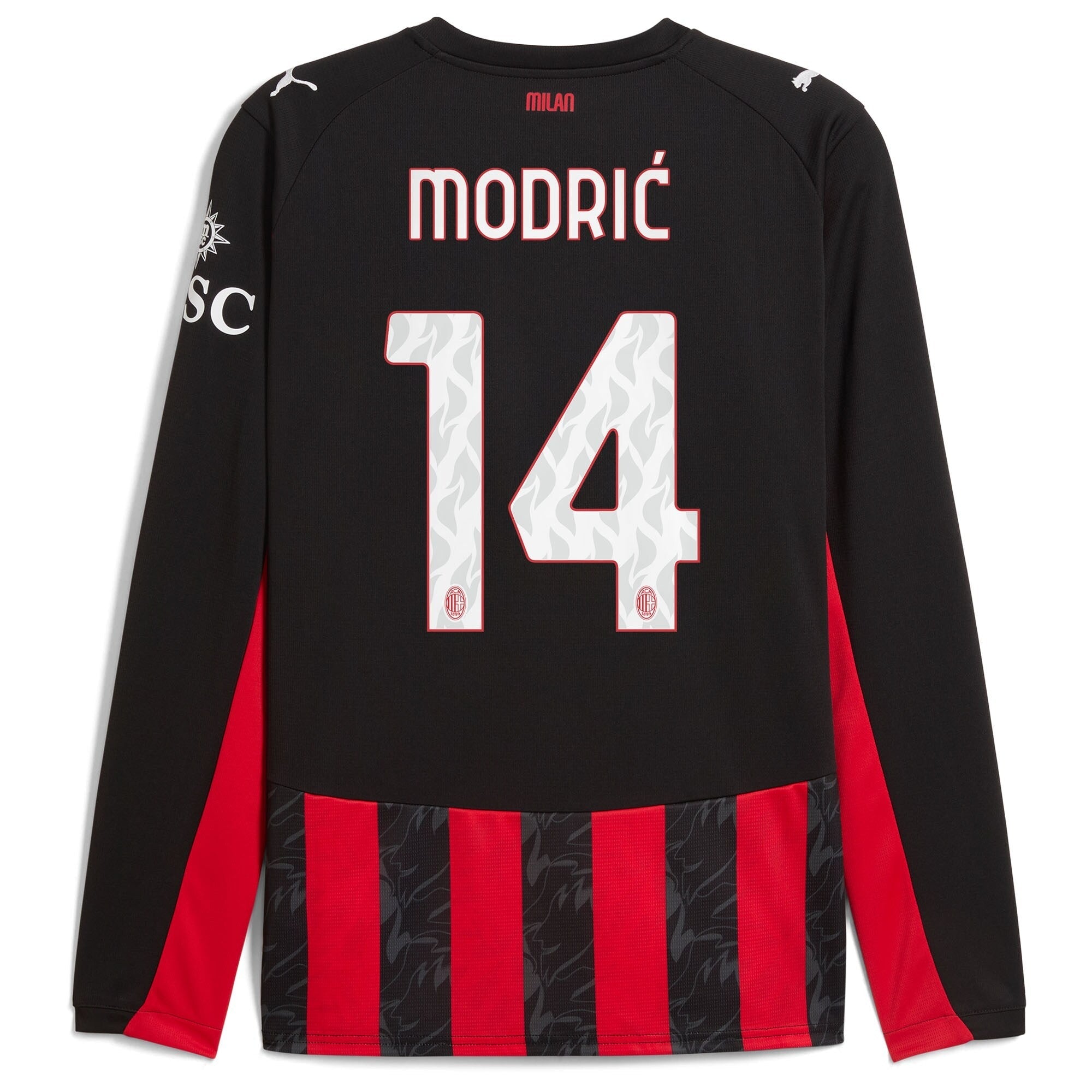 Luka Modric AC Milan 2025/26 Home Long Sleeve Shirt - Red