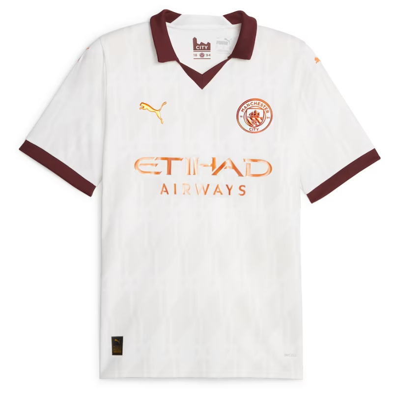 Manchester City Puma 2023/24 Away Custom Jersey - White
