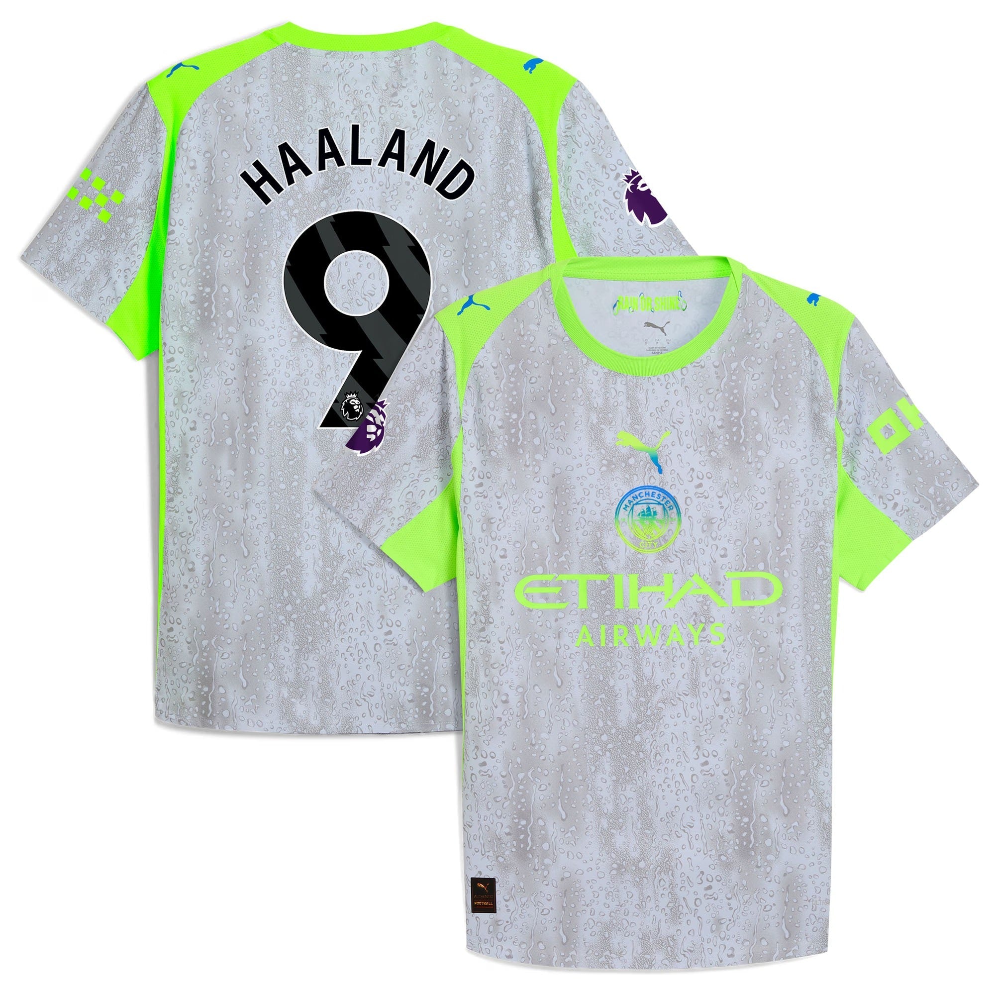 Erling Haaland Manchester City 2025/26 Third Shirt - Green/Neon Green