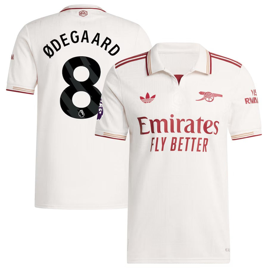 Martin Ădegaard Arsenal 2025/26 Third Player Shirt - White