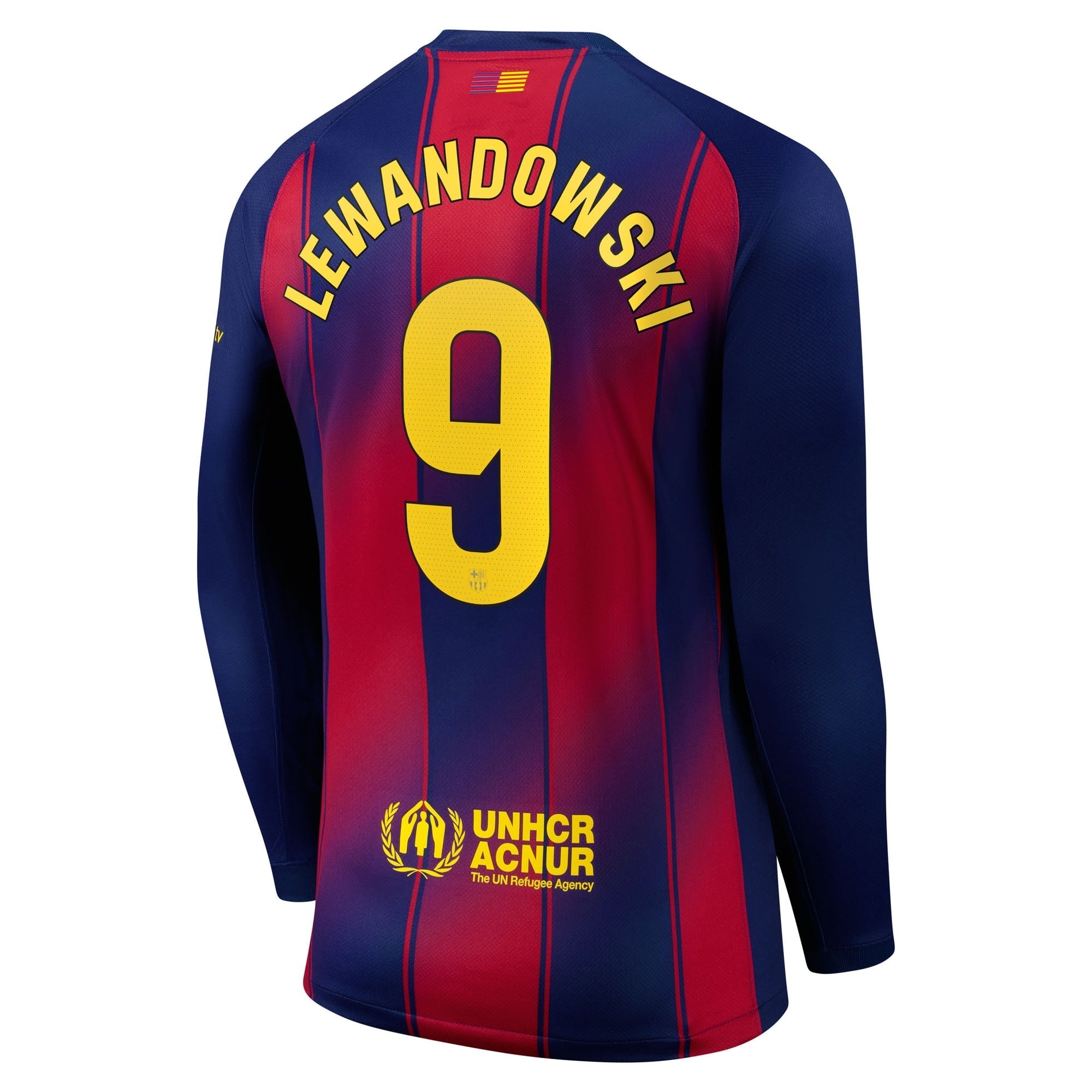 Robert Lewandowski Barcelona 2025/26 Home Long Sleeve Shirt - Navy