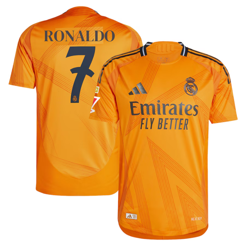 Real Madrid Cristiano Ronaldo 7 adidas 2024/25 Away Jersey - Orange