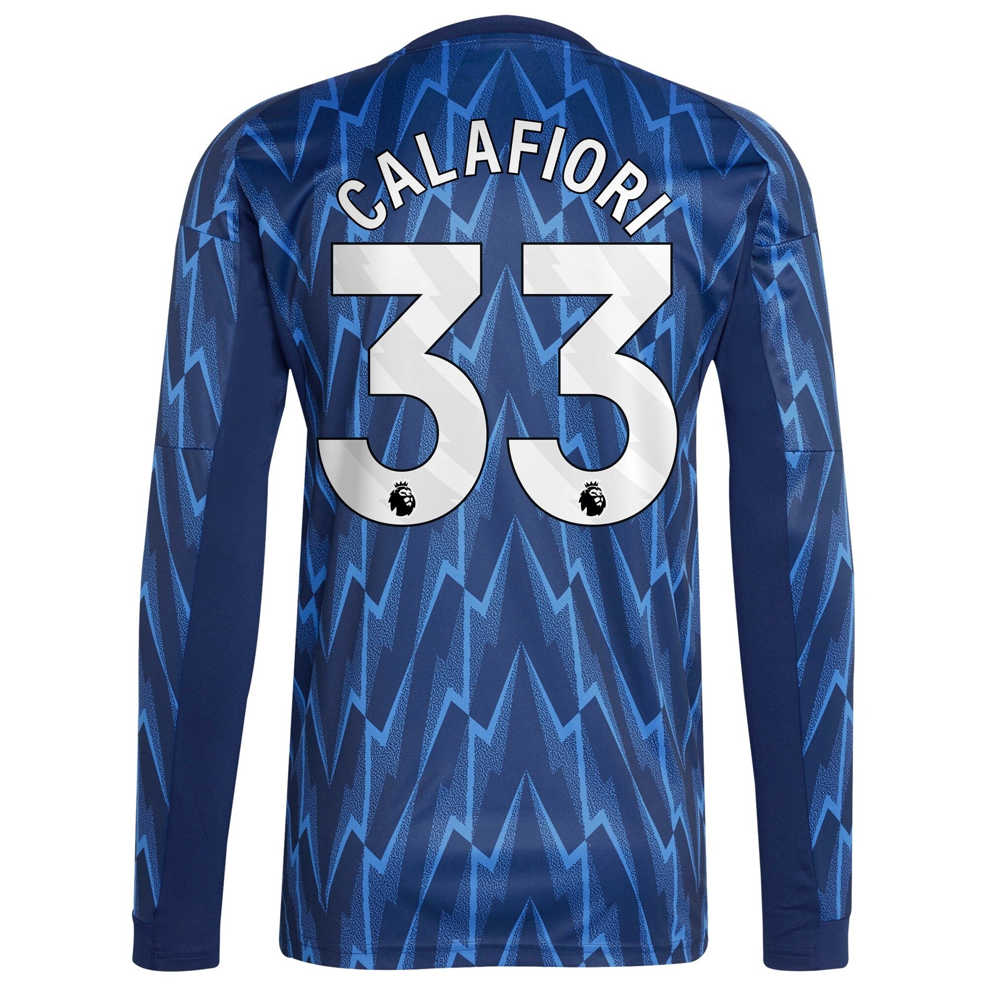 Riccardo Calafiori Arsenal 2025/26 Away Long Sleeve Player Shirt - Blue