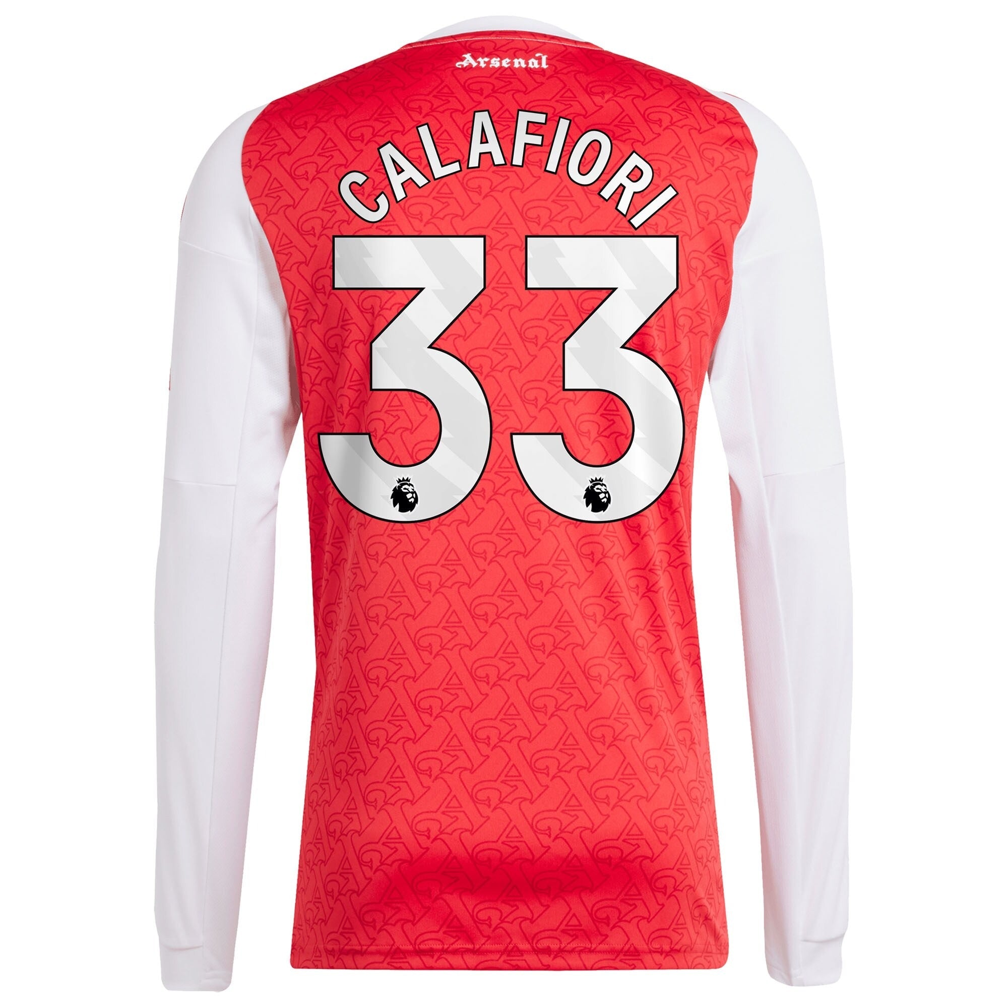 Riccardo Calafiori Arsenal 2025/26 Home Long Sleeve Player Shirt - Red