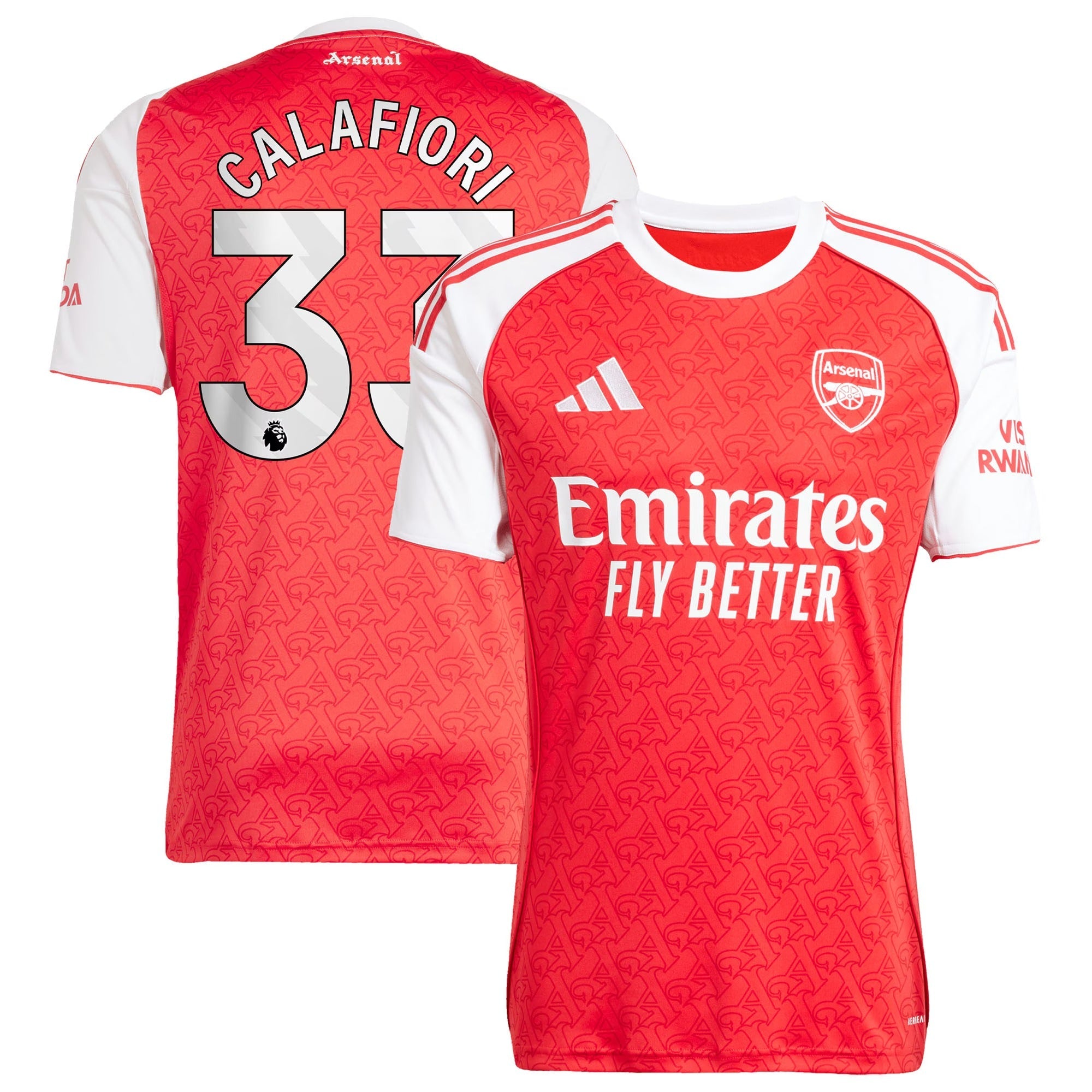 Riccardo Calafiori Arsenal 2025/26 Home Player Shirt - Red