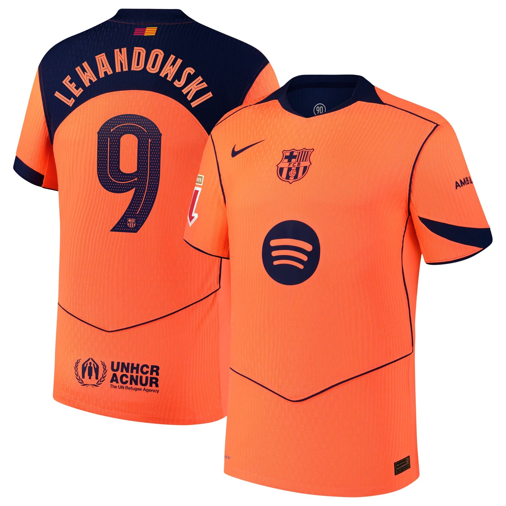 Robert Lewandowski Barcelona 2025/26 Third Player Shirt - Orange