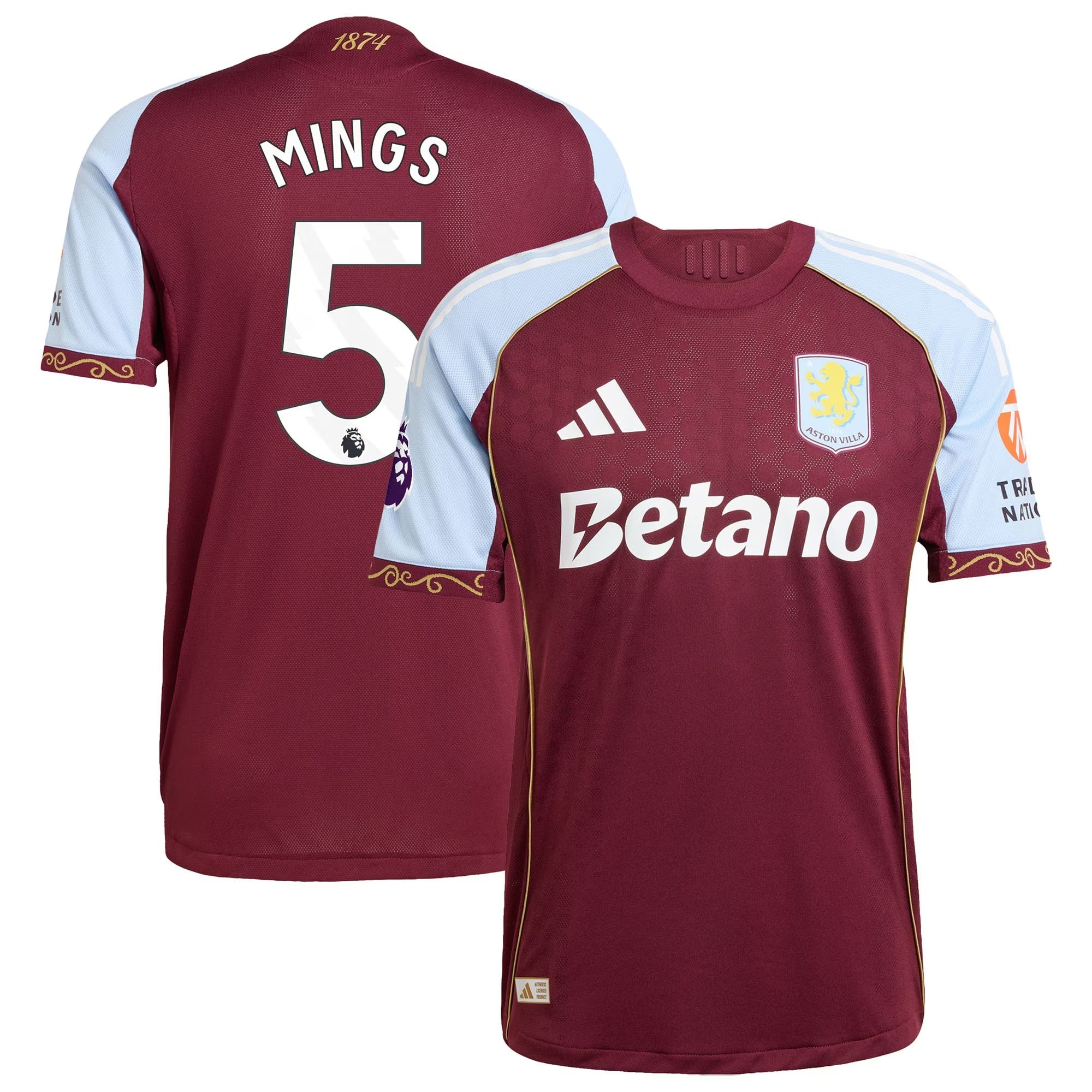 Tyrone Mings Aston Villa 2025/26 Home Shirt - Claret