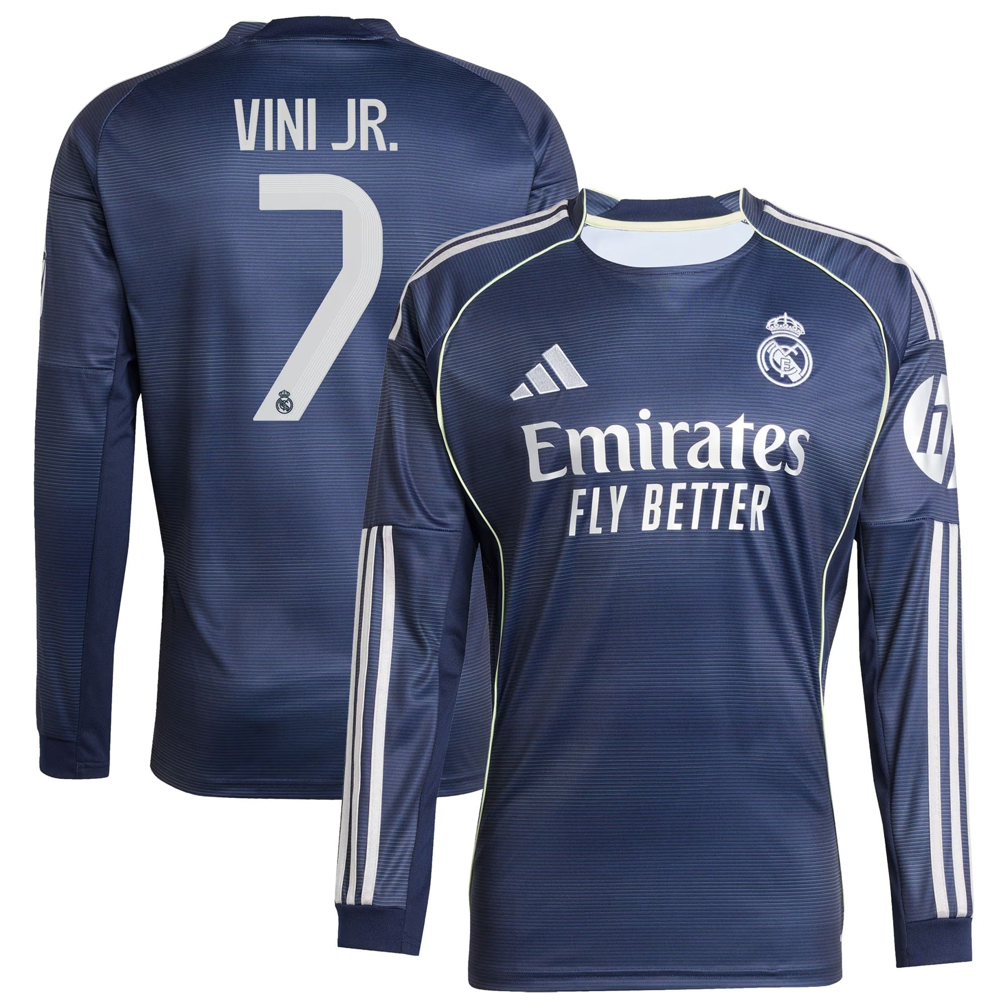 Vini Jr. Real Madrid 2025/26 Home Long Sleeve Player Shirt - Blue