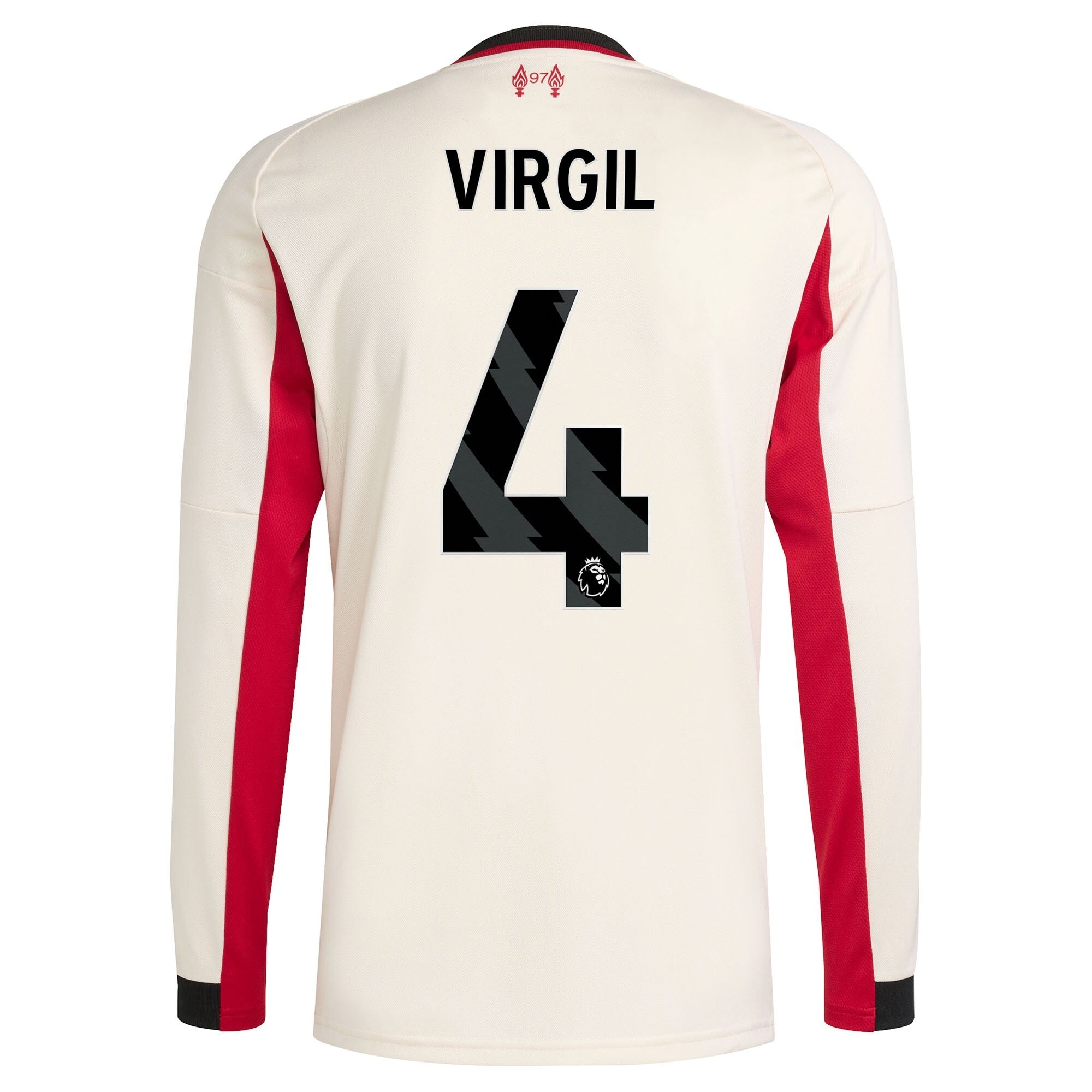 Virgil van Dijk Liverpool 2025/26 Away Long Sleeve Player Shirt - White