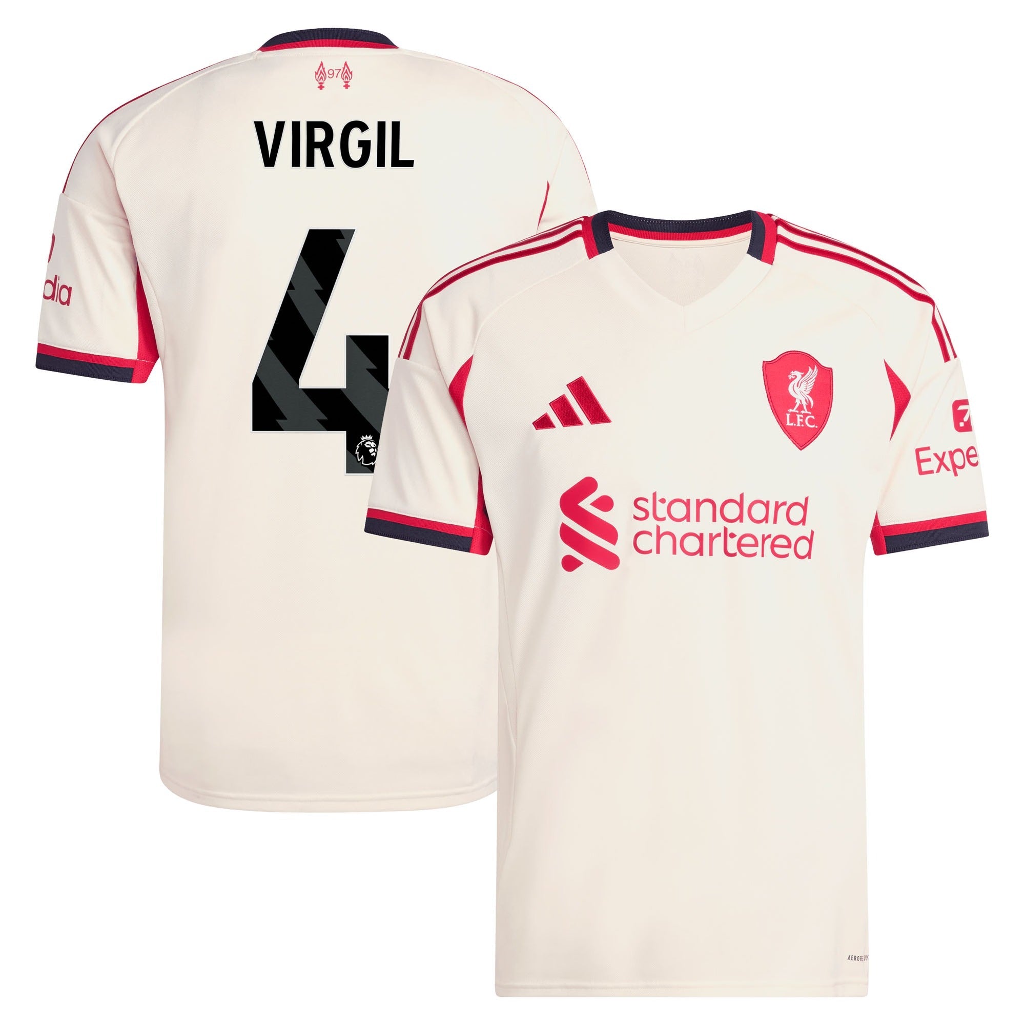 Virgil van Dijk Liverpool 2025/26 Away Player Shirt - White