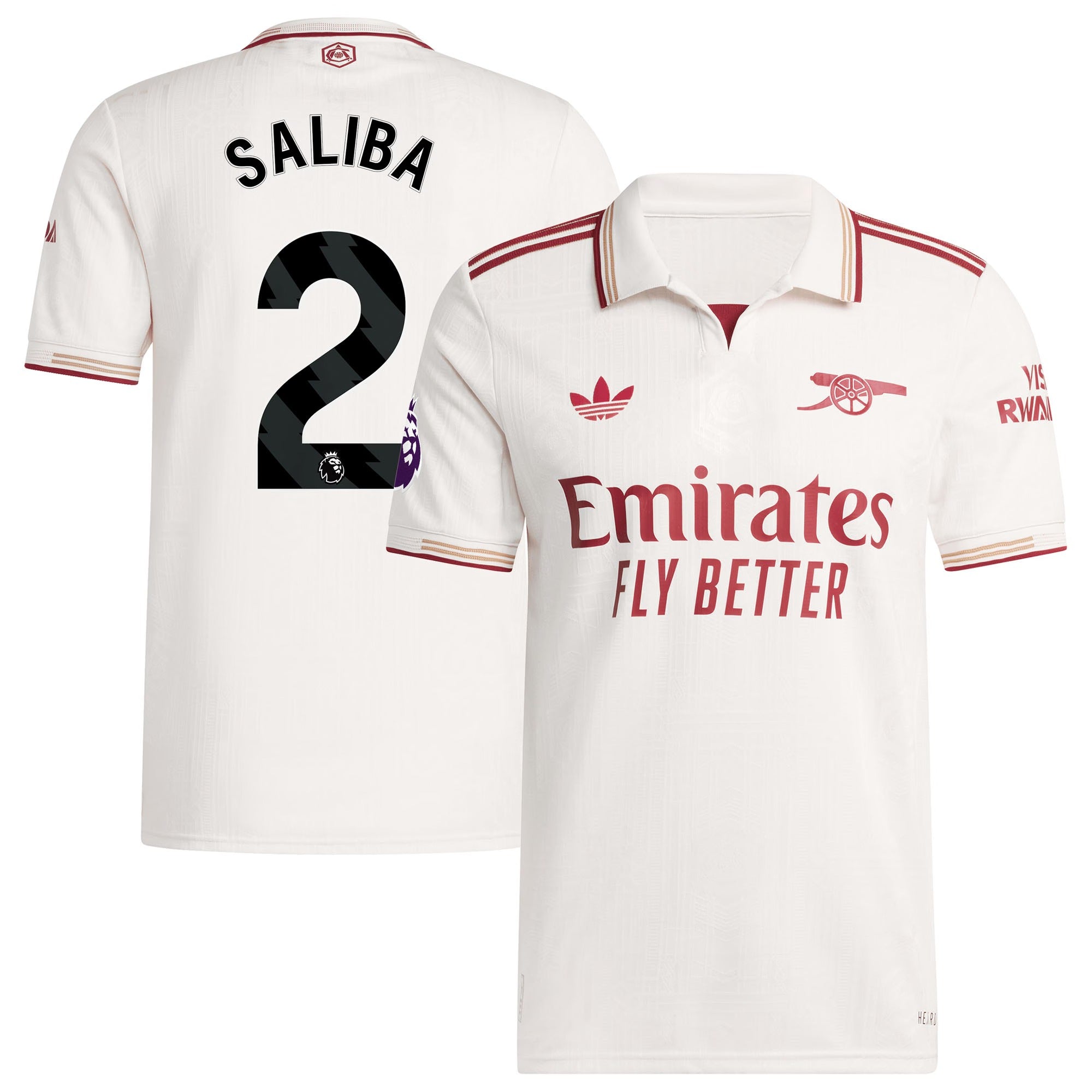 William Saliba Arsenal 2025/26 Third Player Shirt - White