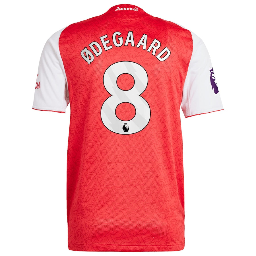 Martin Ødegaard Arsenal Adidas Home jersey 2026 red and white with number 8 and player name on back
