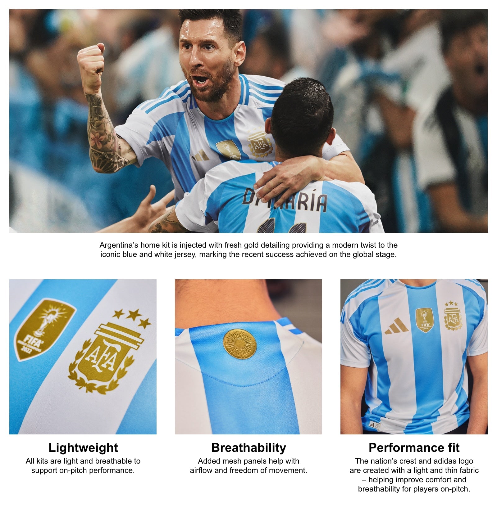 Argentina National Team adidas 2024 Home Jersey - White