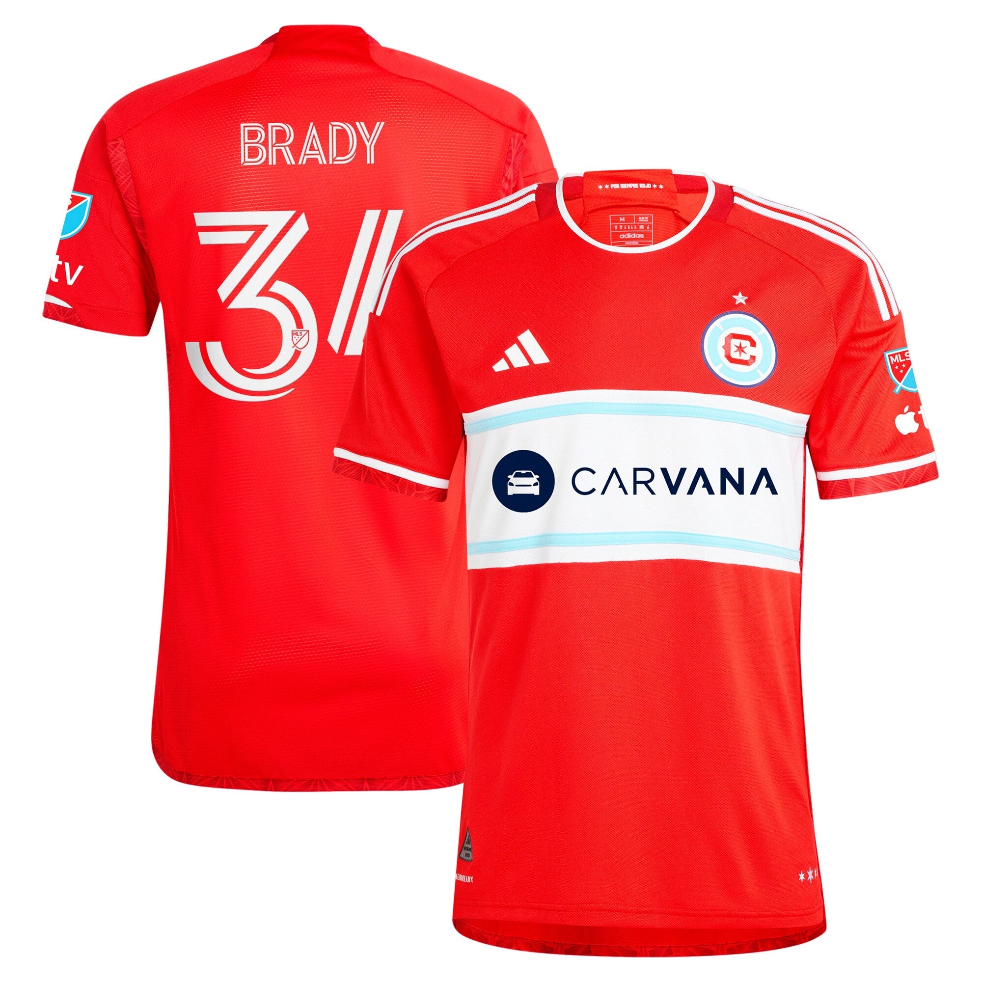 Chris Brady Chicago Fire adidas 2024 Return To Red Player Jersey – Red