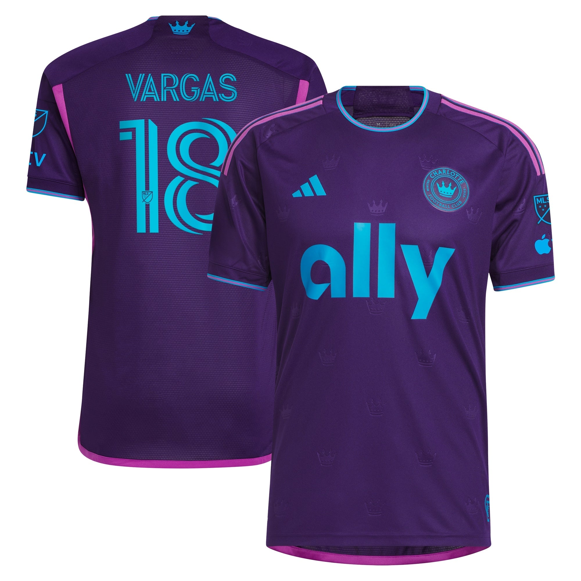 Kerwin Vargas Charlotte FC adidas 2023 Crown Jewel Kit Player Jersey - Purple