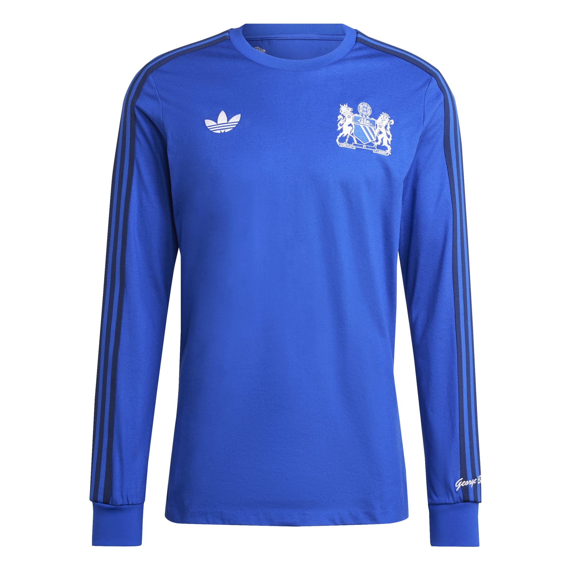 Manchester United x George Best adidas Originals Lifestyler Long Sleeve Jersey - Blue