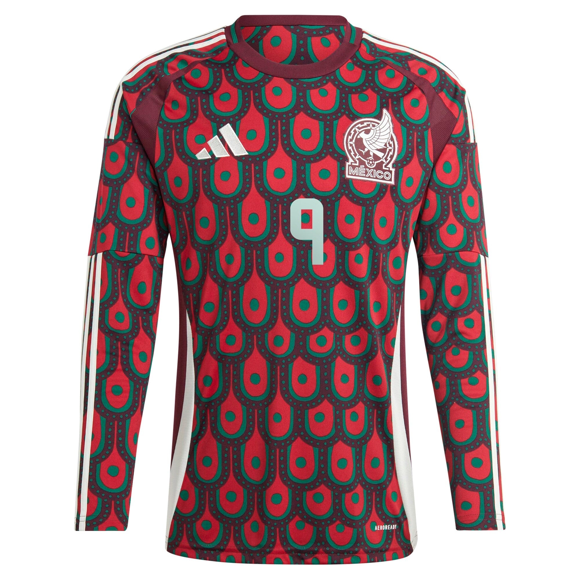 Raul Jimenez Mexico National Team adidas 2024 Home Player Long Sleeve Jersey - Burgundy