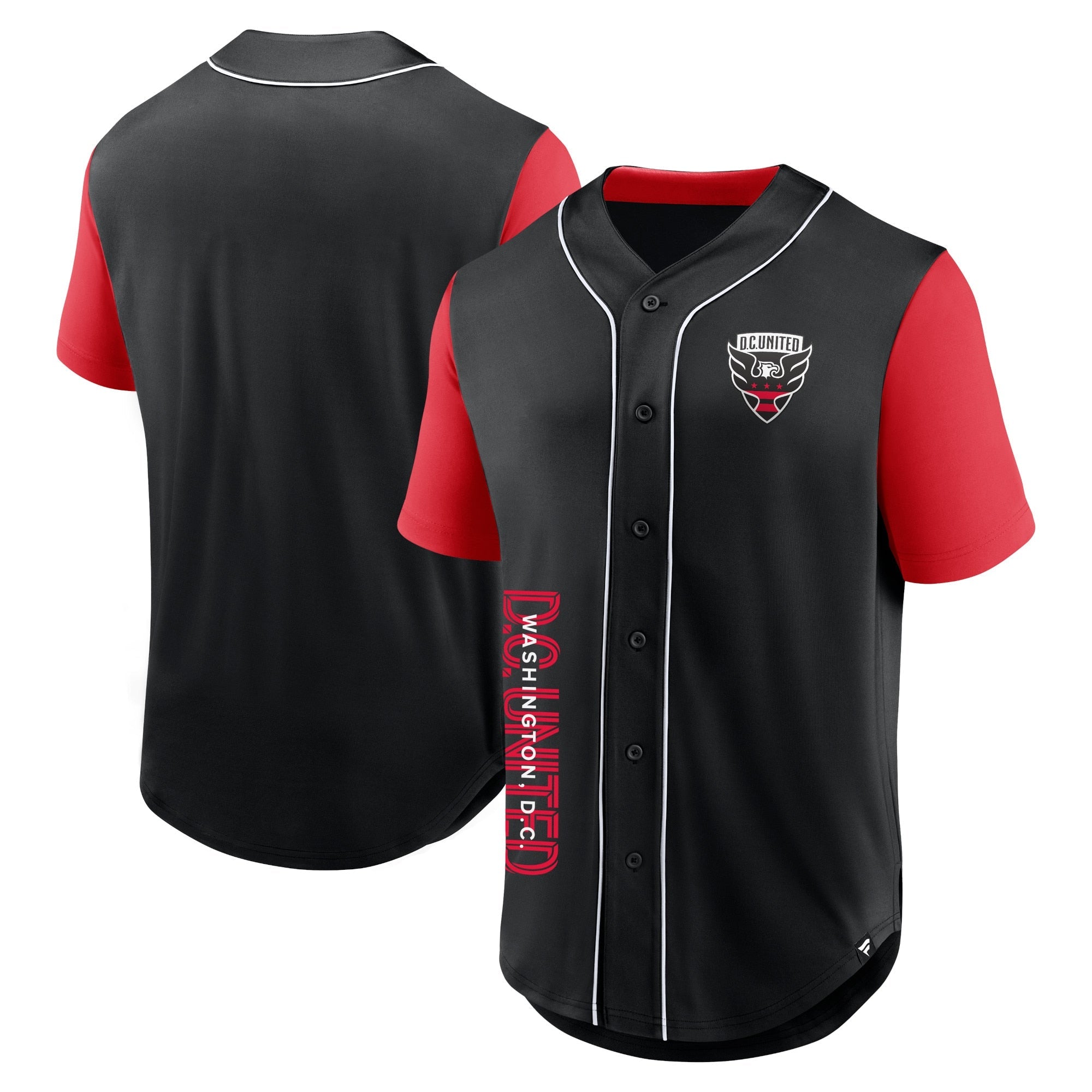 D.C. United Fanatics Balance Fashion Baseball Jersey - Black