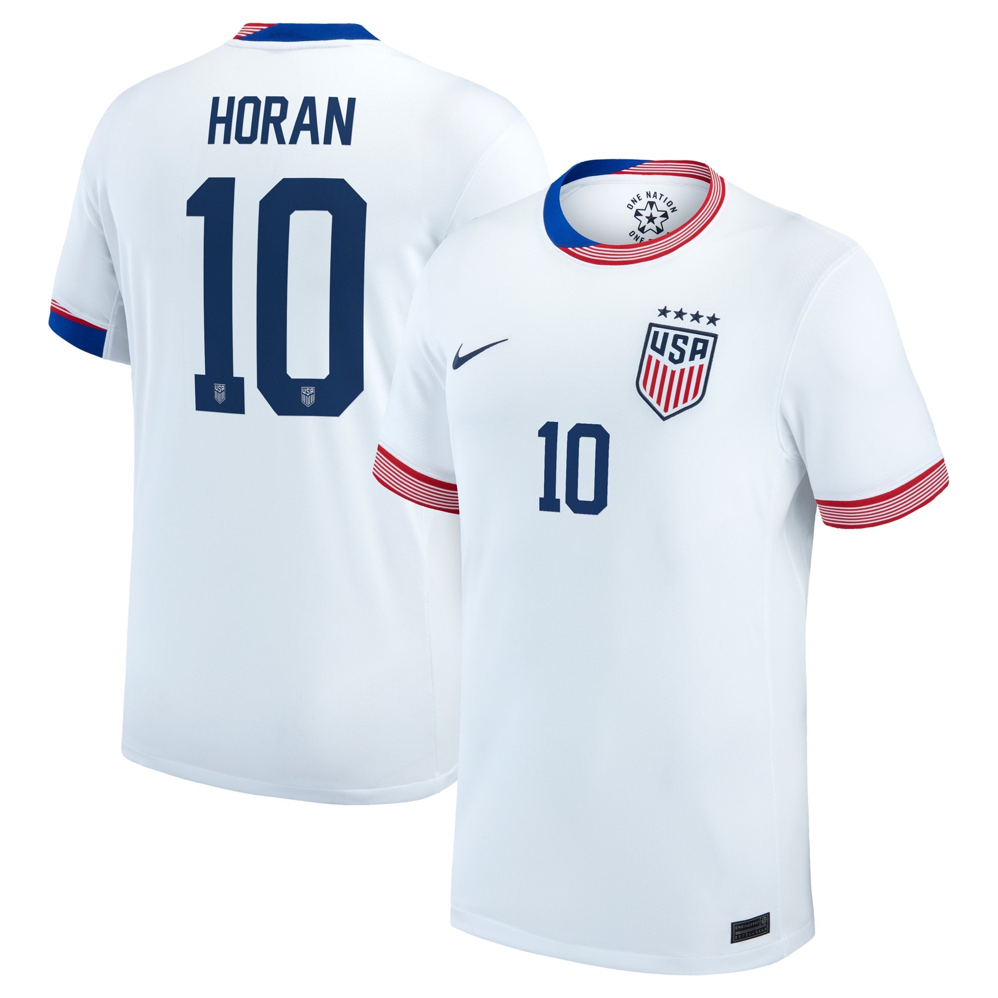 Lindsey Horan USWNT Nike 2024 Home Stadium Player Jersey – White