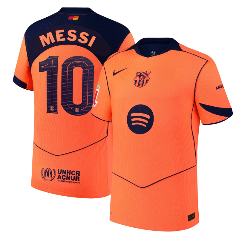 Lionel Messi Barcelona 2025/26 Third Player Shirt - Orange (Copy)