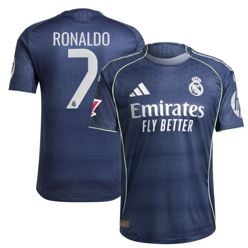 Cristiano Ronaldo 7 Real Madrid 2025/26 Away Player Shirt - Blue