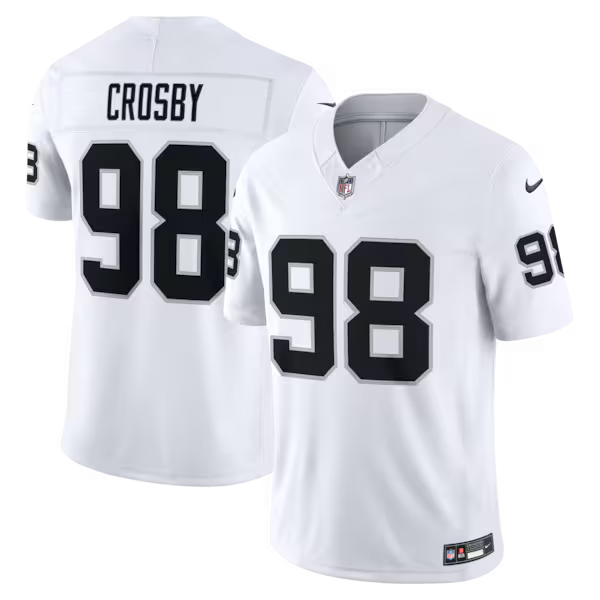 Maxx Crosby Las Vegas Raiders Jersey Gool Vapor F.U.S.E. Stitched Limited Jersey - White