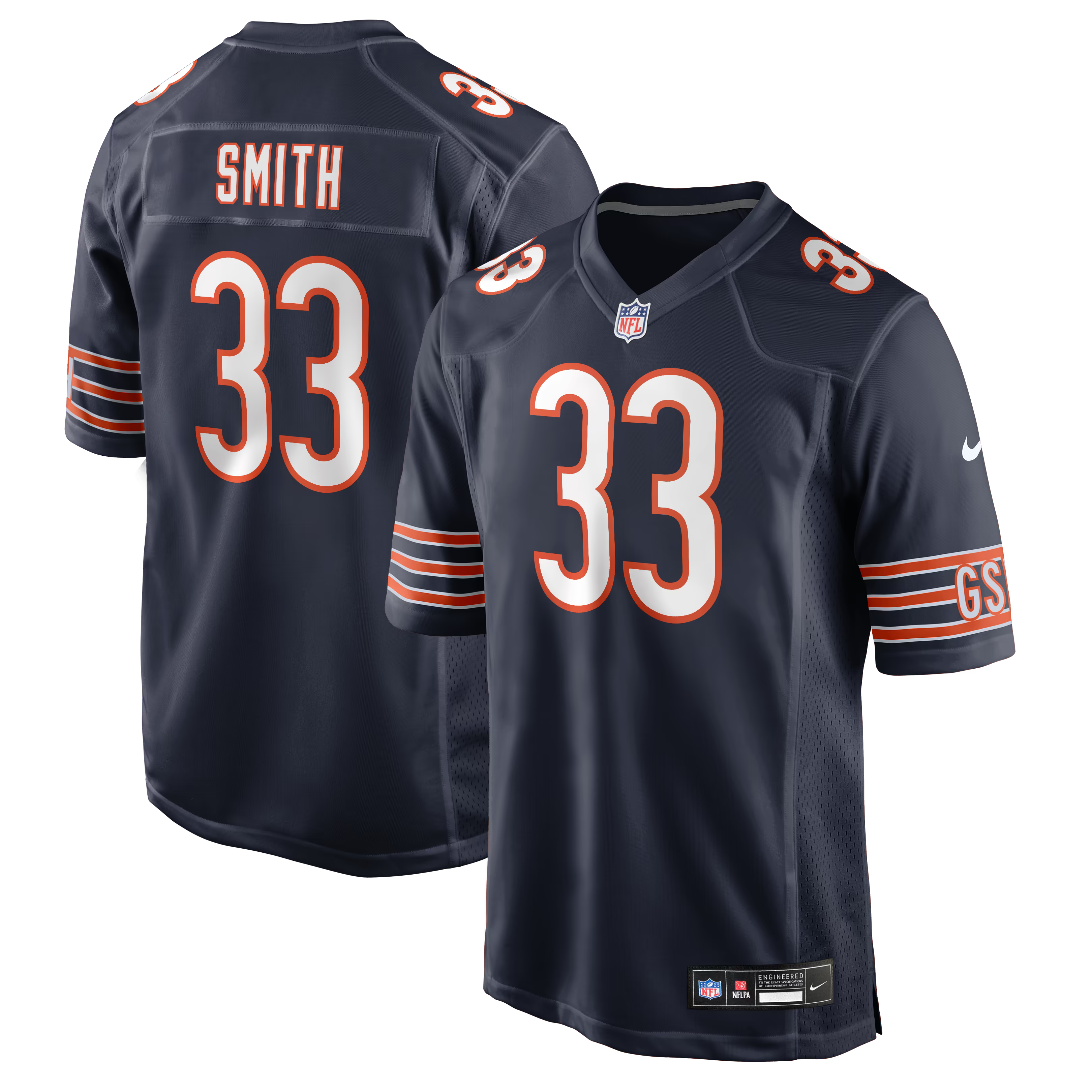 Keidron Smith Chicago Bears Jersey Gool Team Game Jersey - Navy